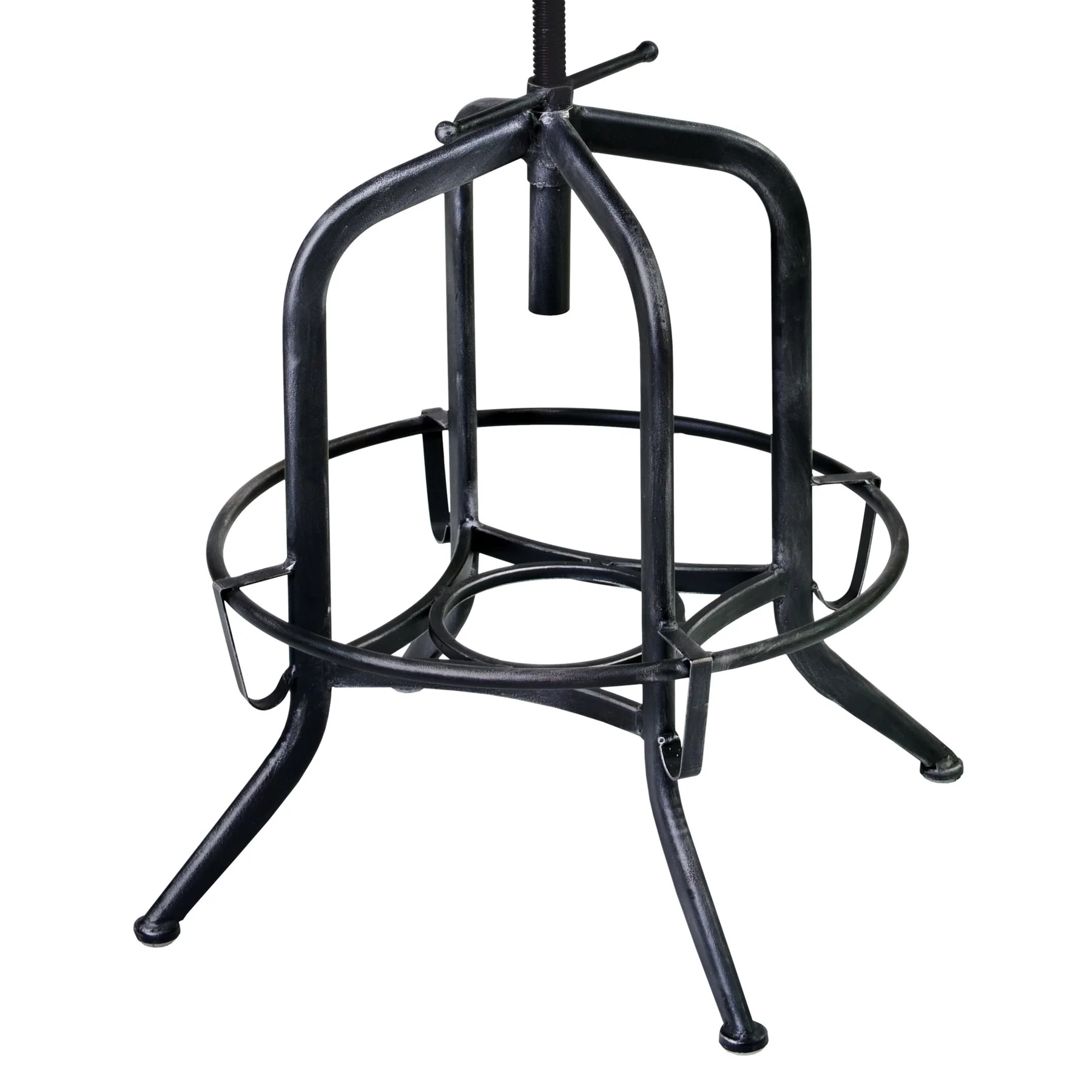 Elena Adjustable Barstool in Industrial Gray Finish with Brown Fabric Seat - Image 4