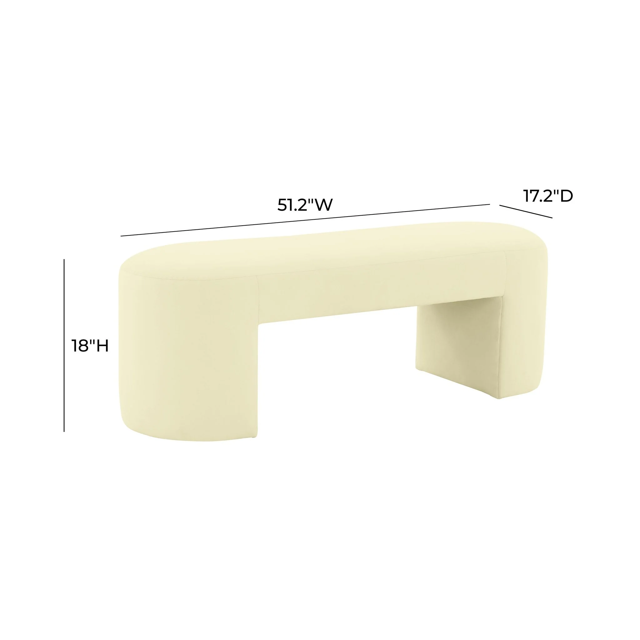 Elena Chiffon Yellow Velvet Bench - Image 6