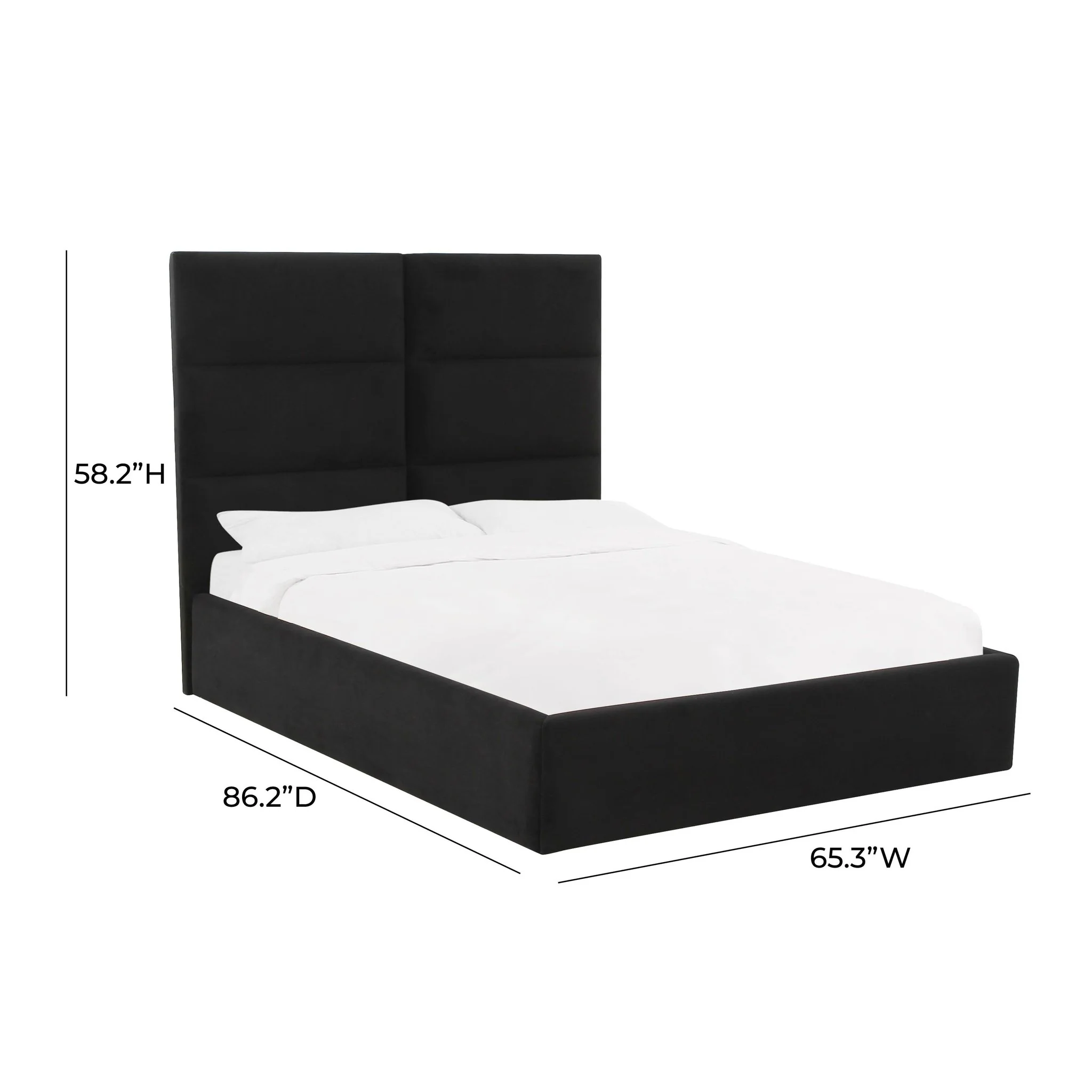 Eliana Black Velvet Queen Bed - Image 6