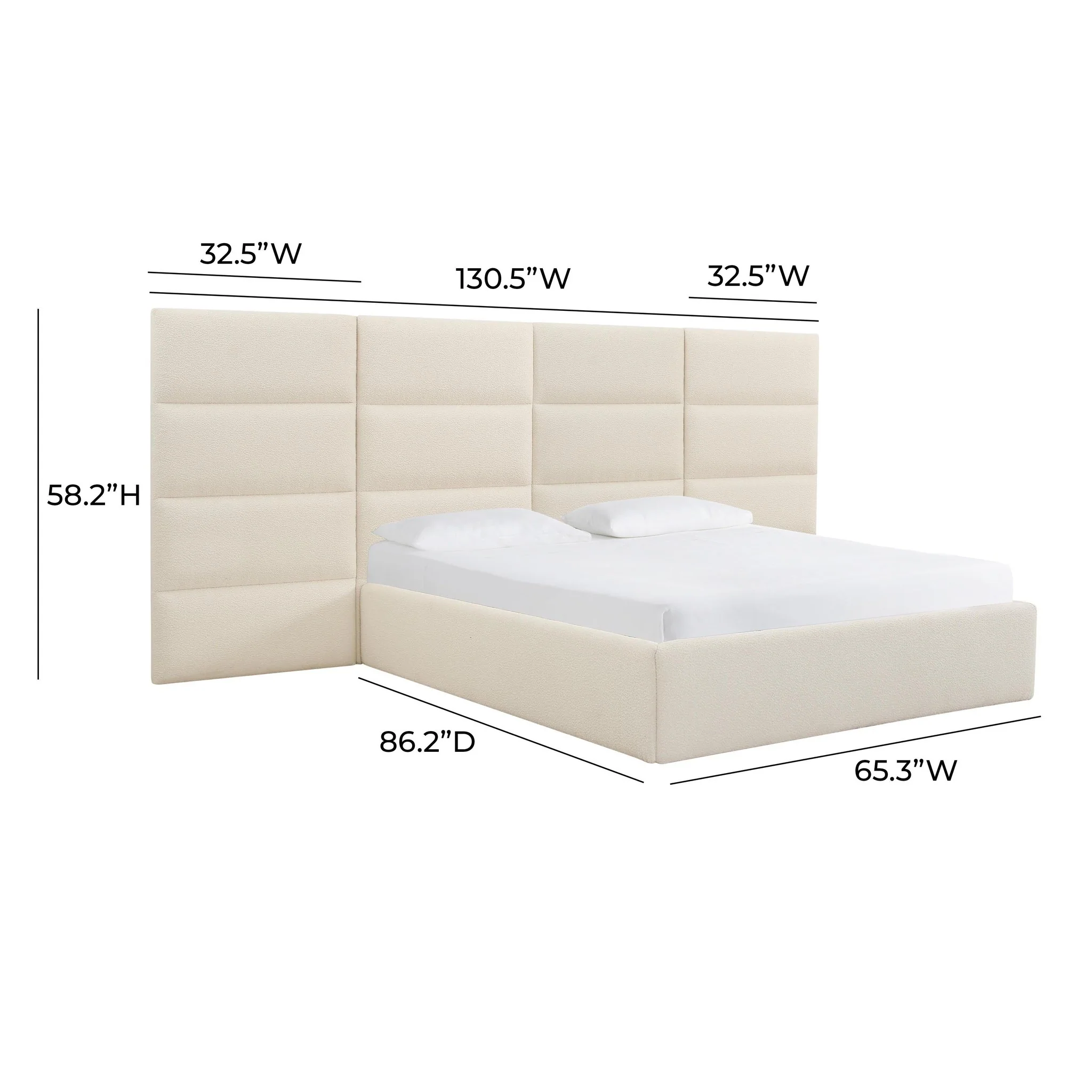 Eliana Cream Boucle Queen Wings (Set of 2) - Image 6