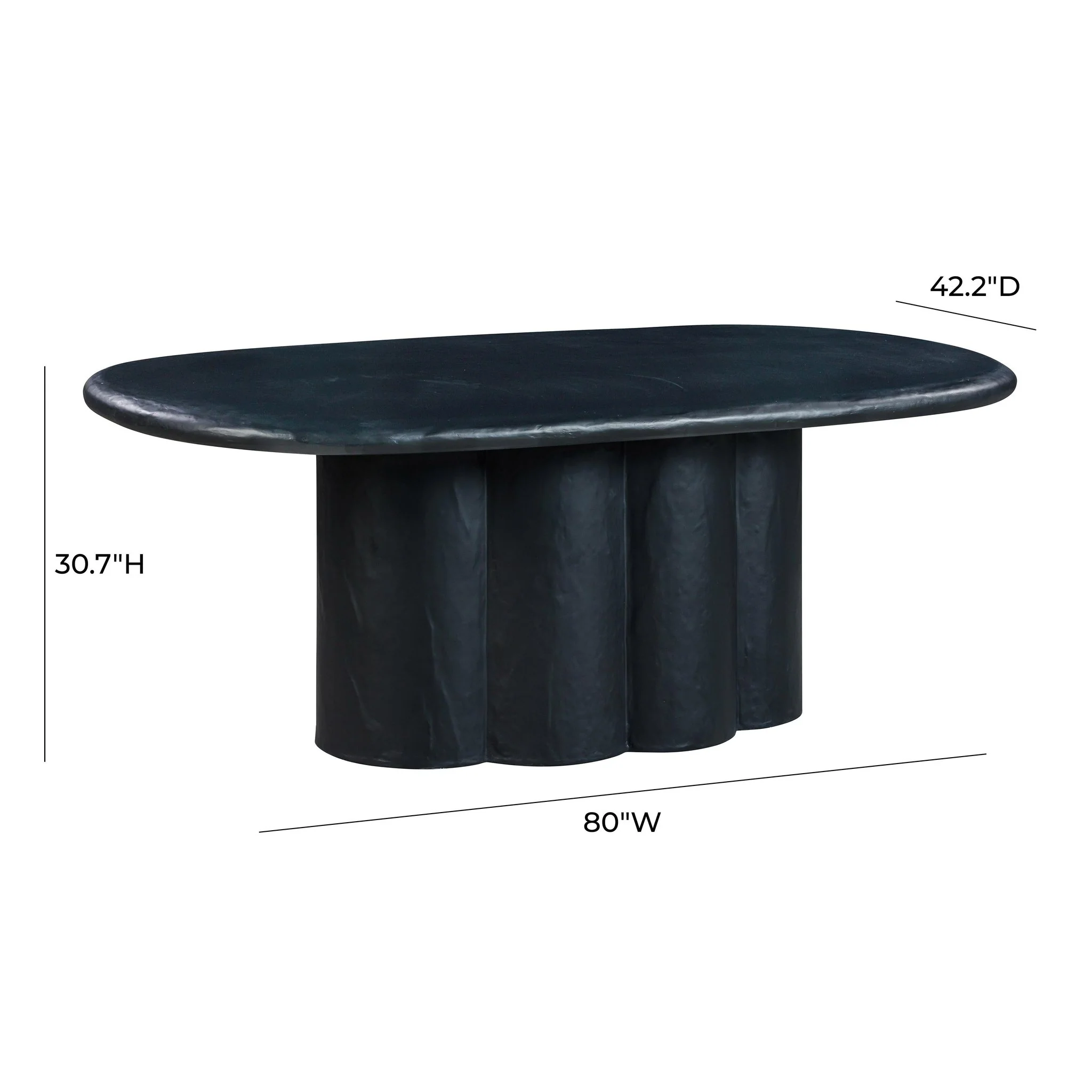 Elika Black Faux Plaster Oval Dining Table - Image 7