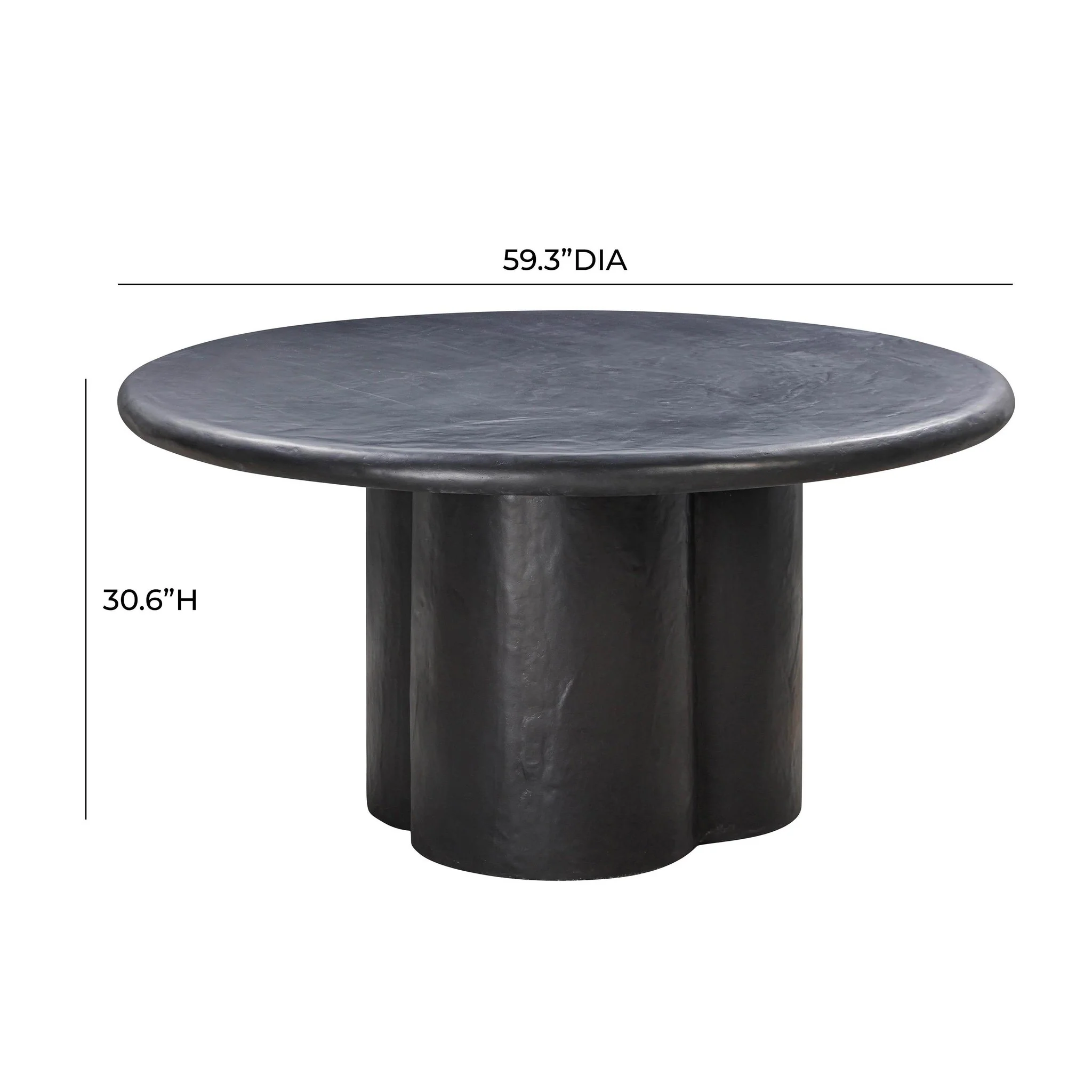 Elika Black Faux Plaster Round Dining Table - Image 7