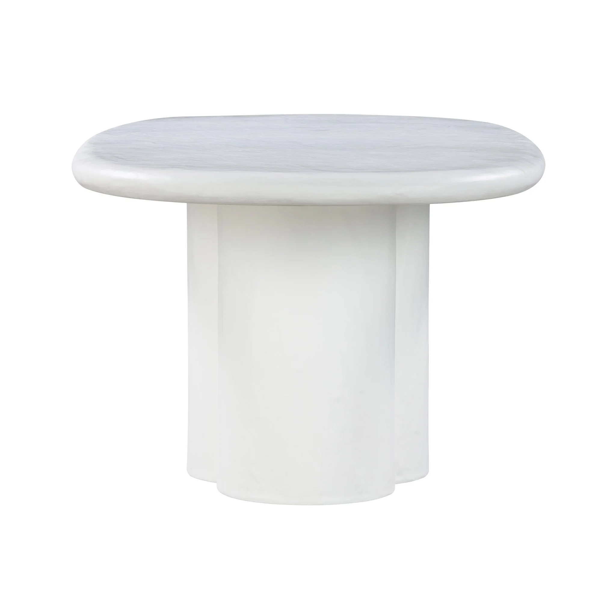 Elika White Faux Plaster Oval Dining Table - Image 4