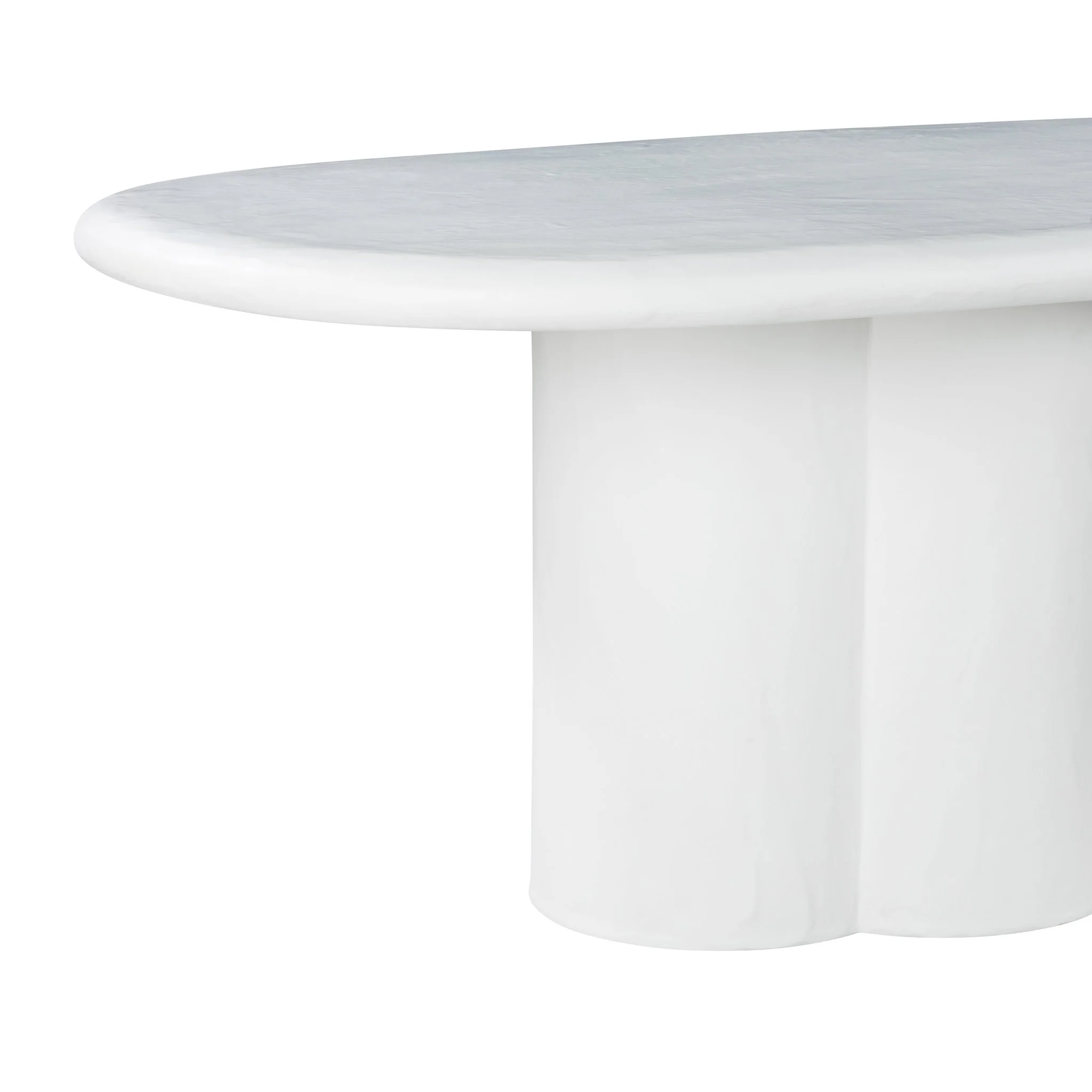 Elika White Faux Plaster Oval Dining Table - Image 6