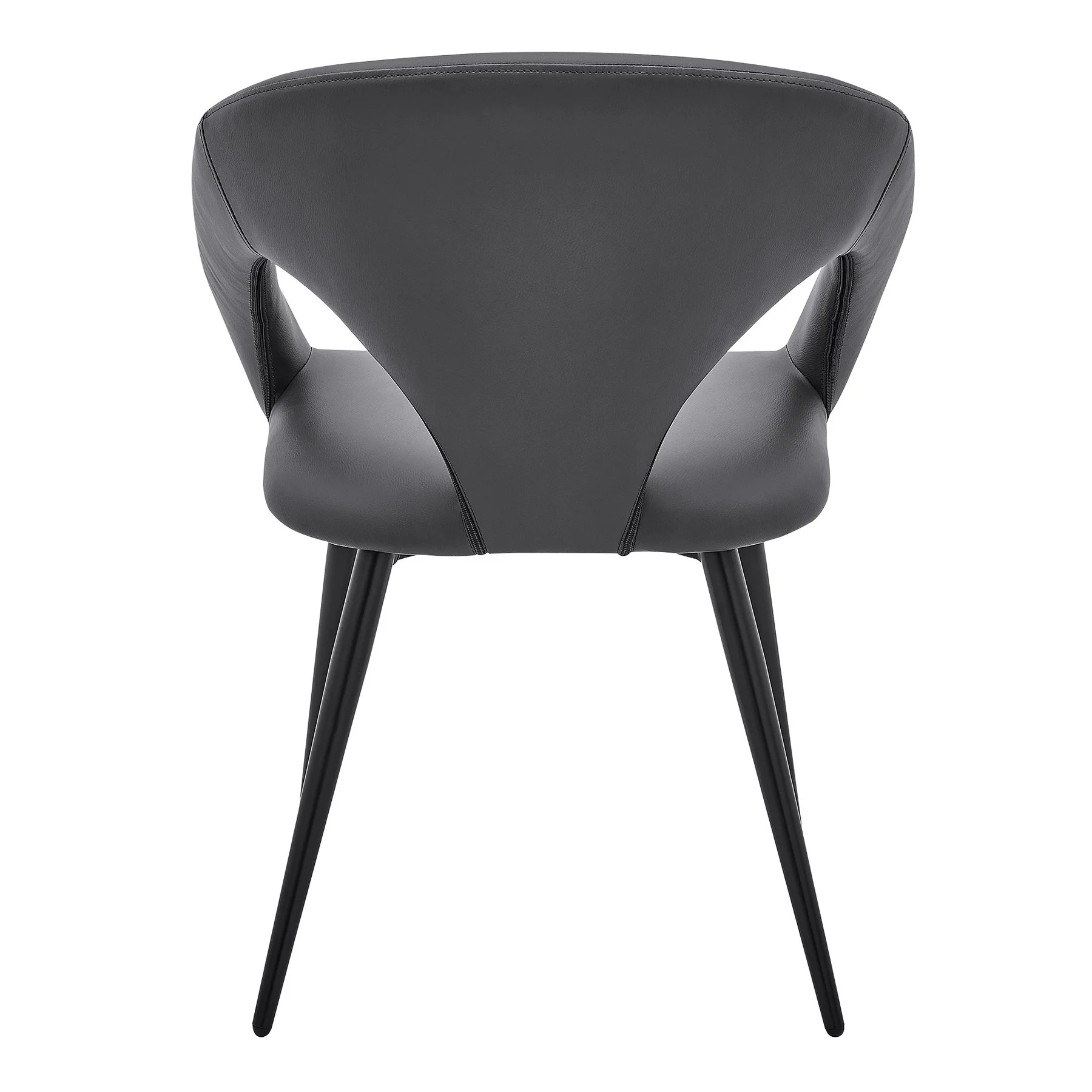 Elin Gray Faux Leather and Black Metal Dining Chairs - Set of 2 - Image 5