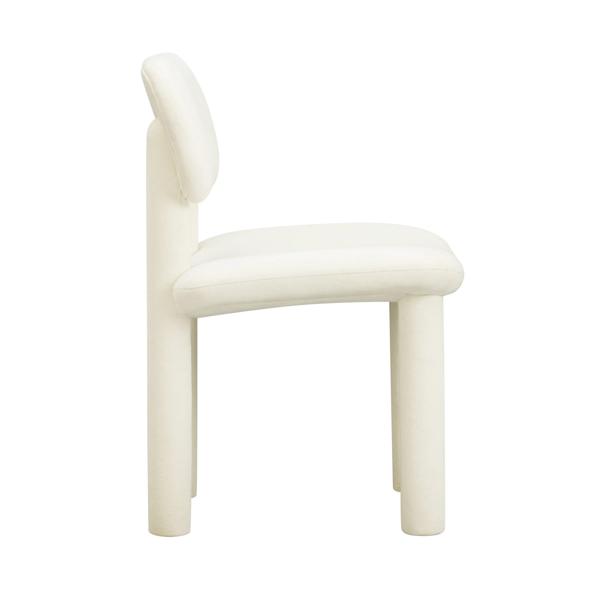 Elise Ivory White Performance Velvet Dining Chair - Image 5