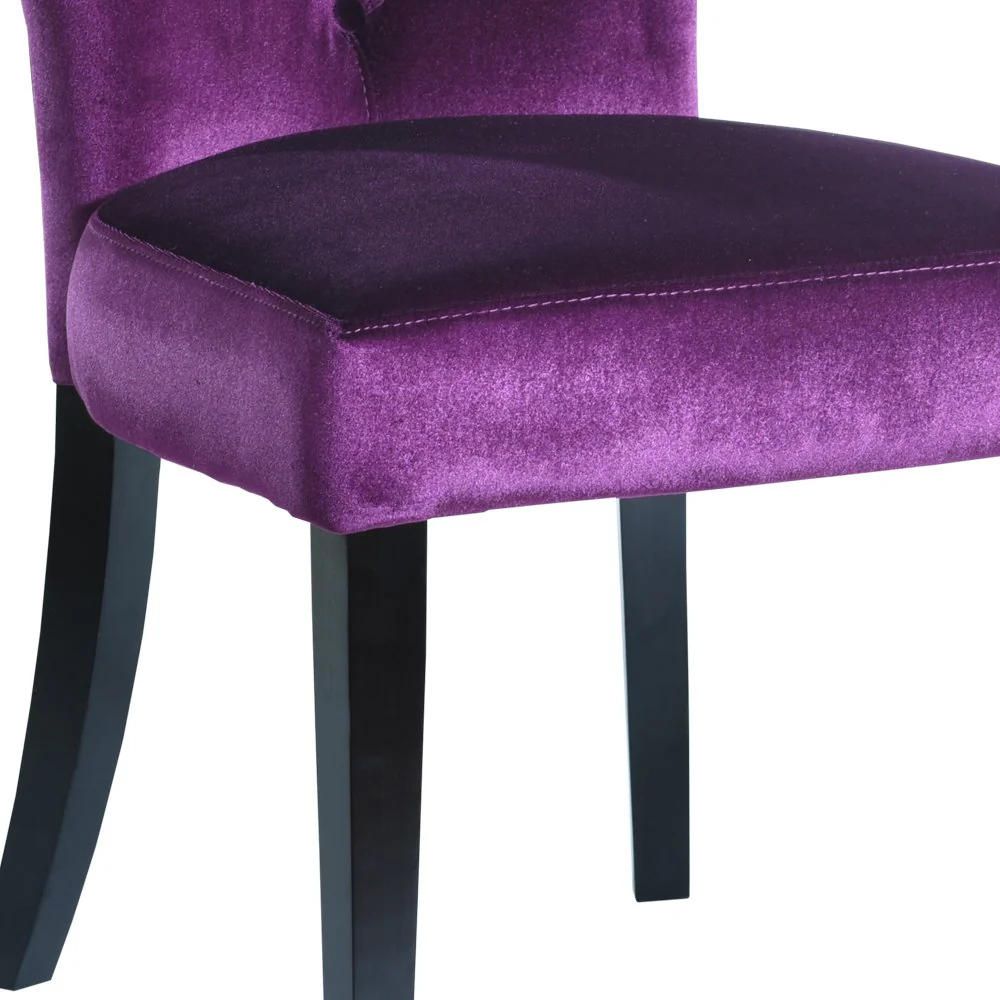 Elise Side Chair in Purple Velvet - Set of 2 - Image 5