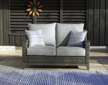 Elite Park Outdoor Loveseat, Lounge Chairs and Cocktail Table - Image 4