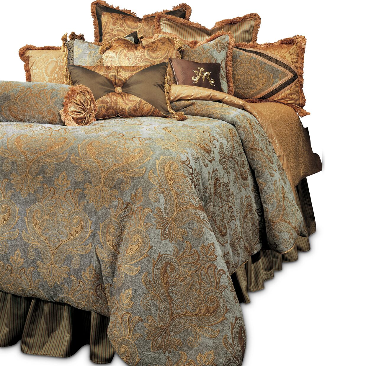 Elizabeth 13-Piece King Comforter Set - Aqua - Image 2