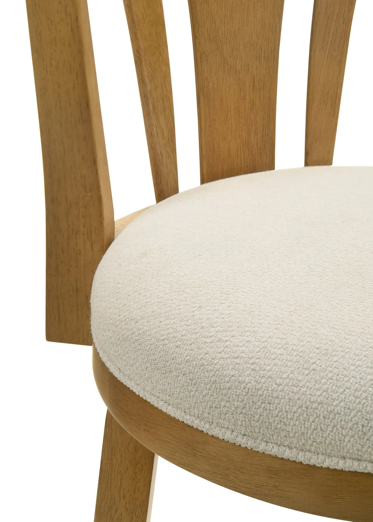 Elle 30 in. Amber Glow Bar Height Rubberwood Swivel Barstool with Ivory Fabric Seat - Image 7