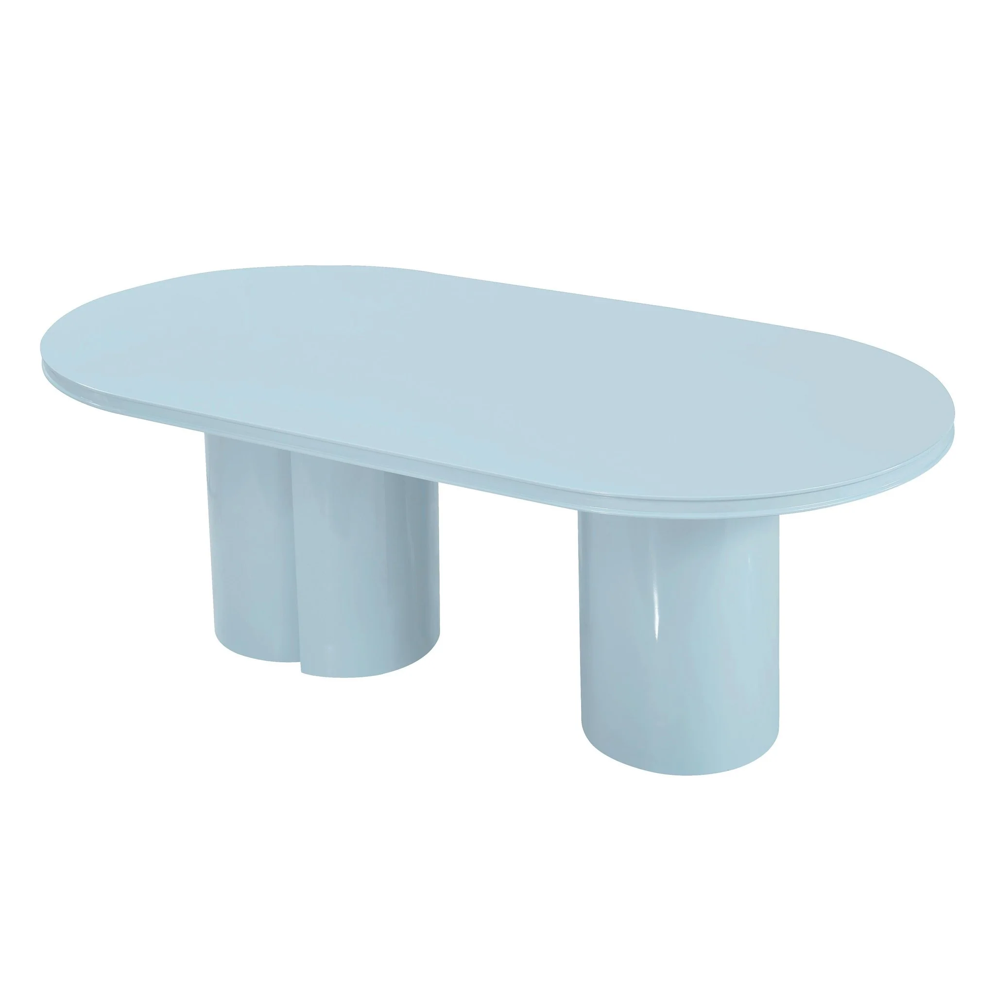 Elora Blue Lacquer Oval Dining Table - Image 4