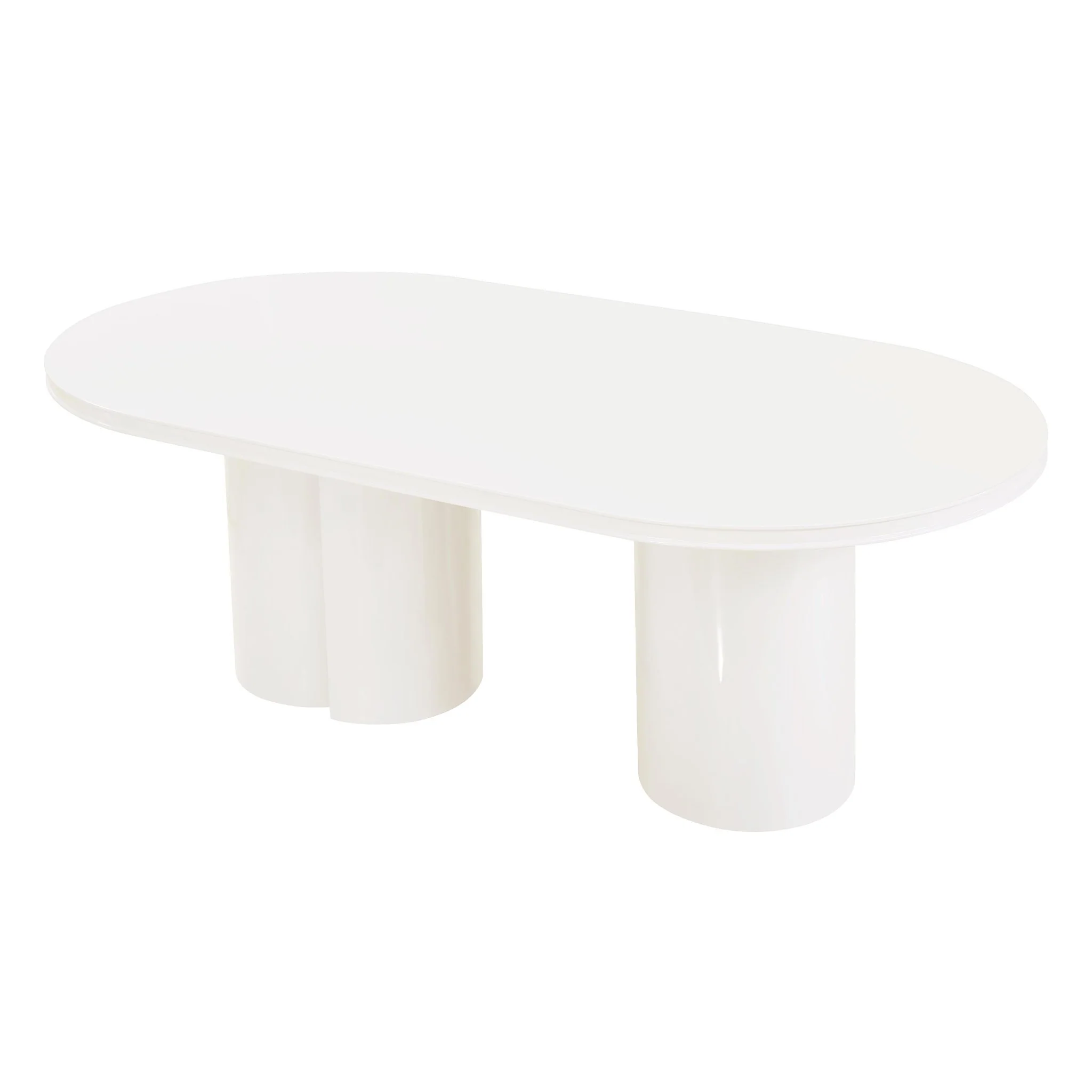 Elora White Lacquer Oval Dining Table - Image 5