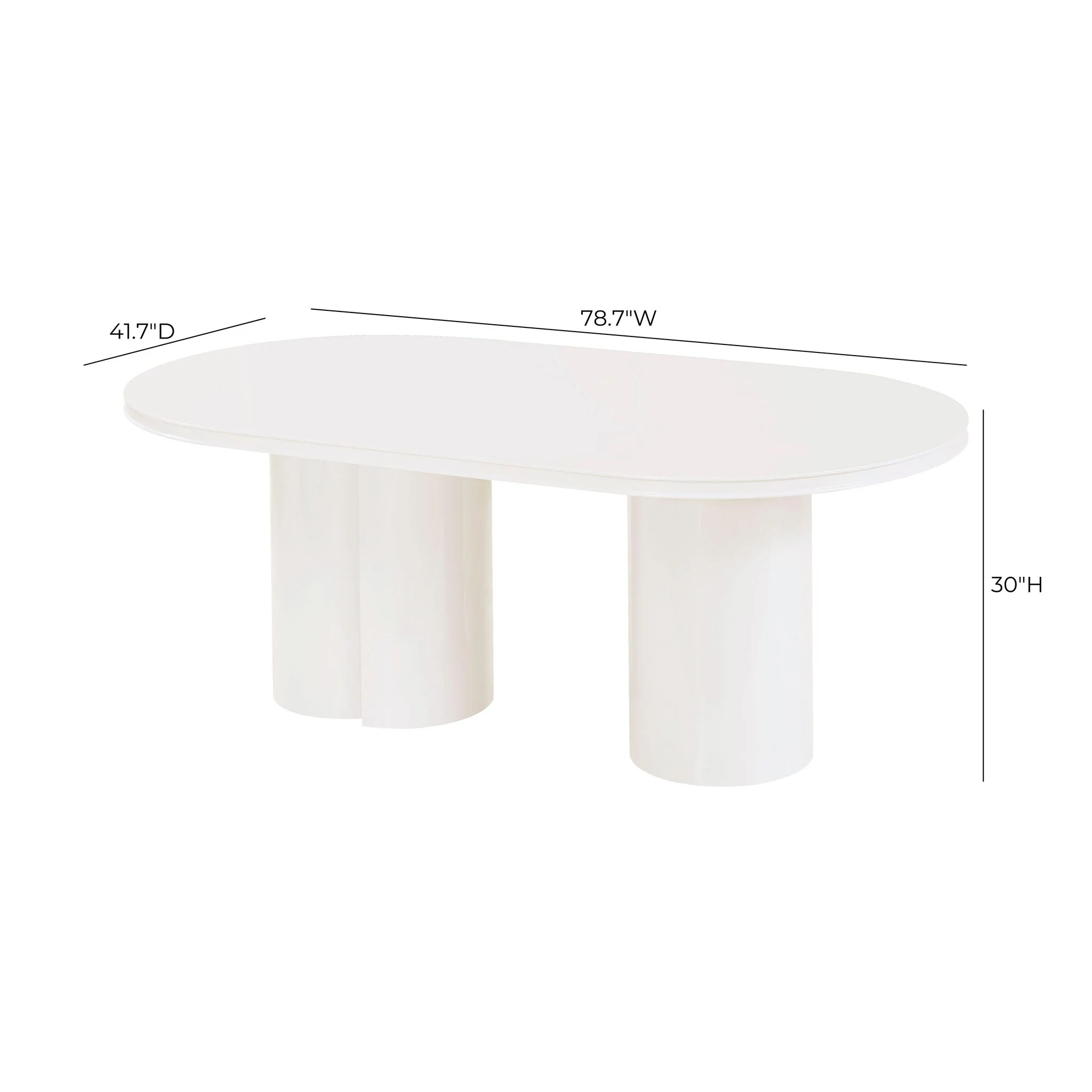 Elora White Lacquer Oval Dining Table - Image 8