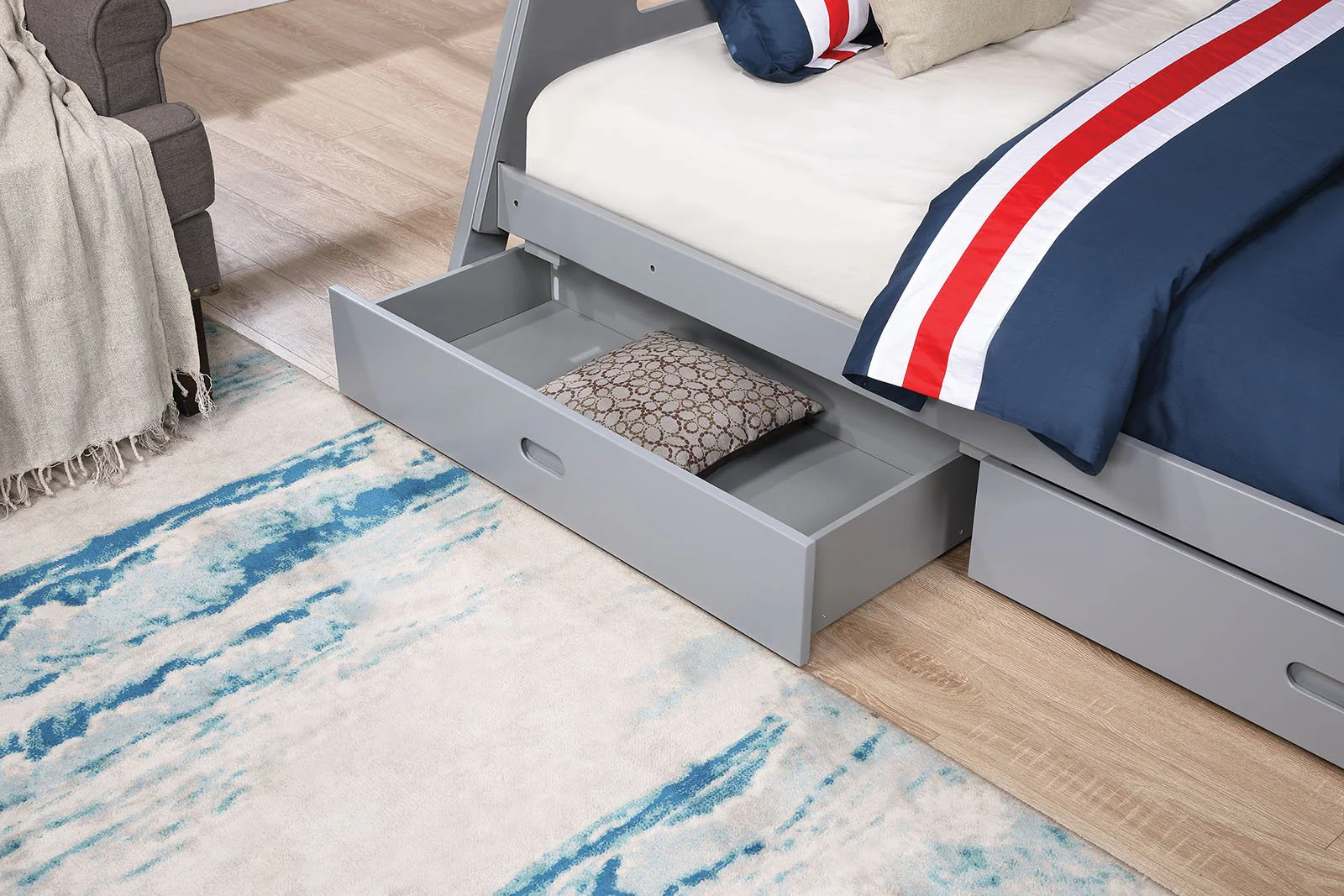 Emilee Twin/Full Bunk Bed, Gray - Image 3