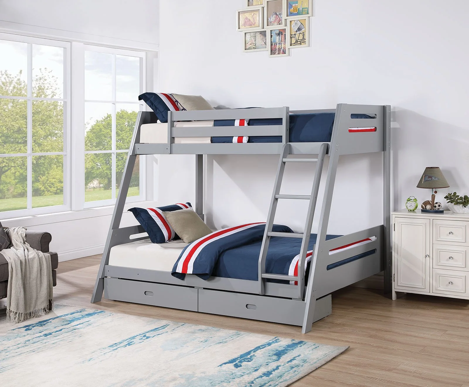 Emilee Twin/Full Bunk Bed, Gray - Image 4