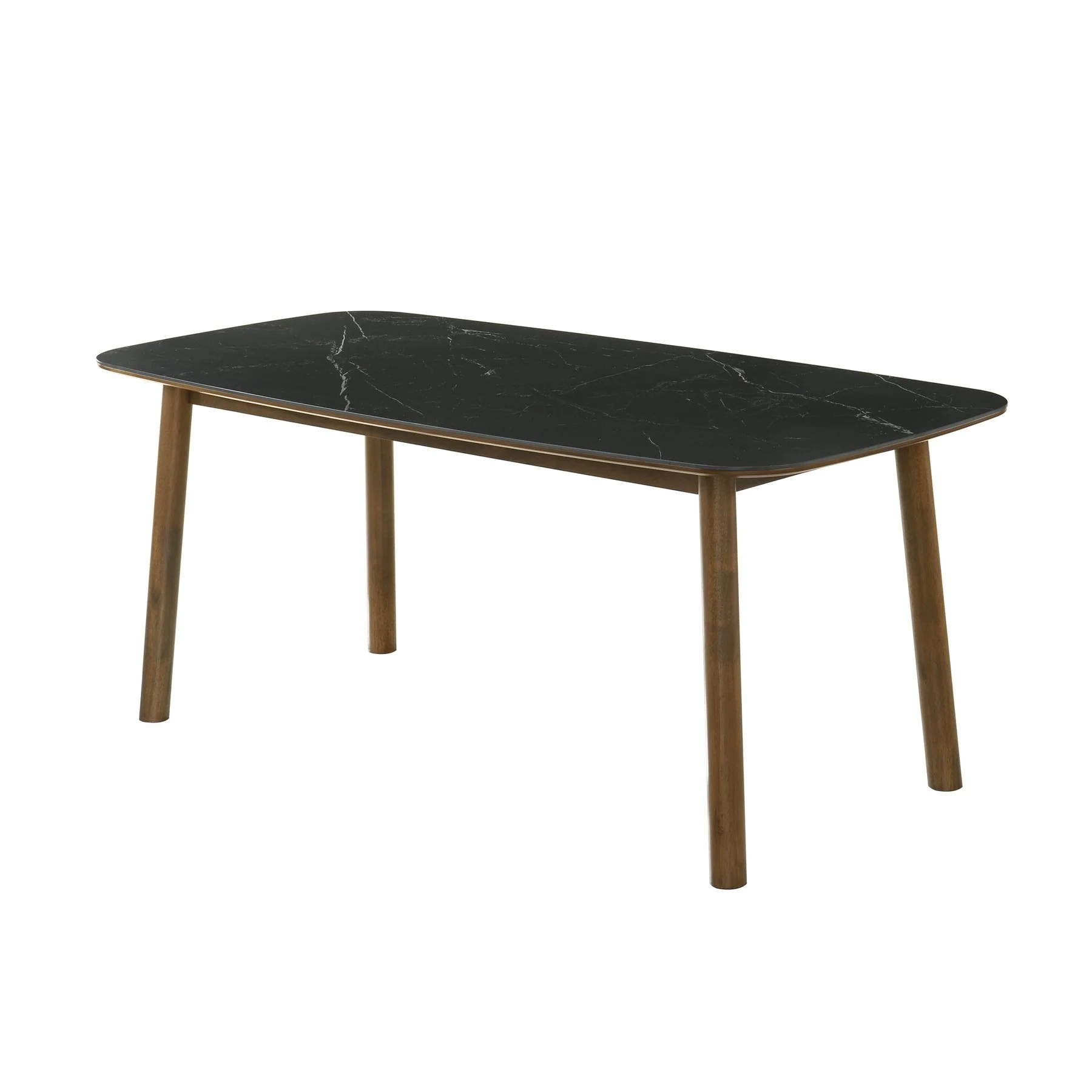 Emorie Mid-Century Modern 7-Piece Wood Dining Set in Walnut Finish with Sintered Stone Top - Image 2