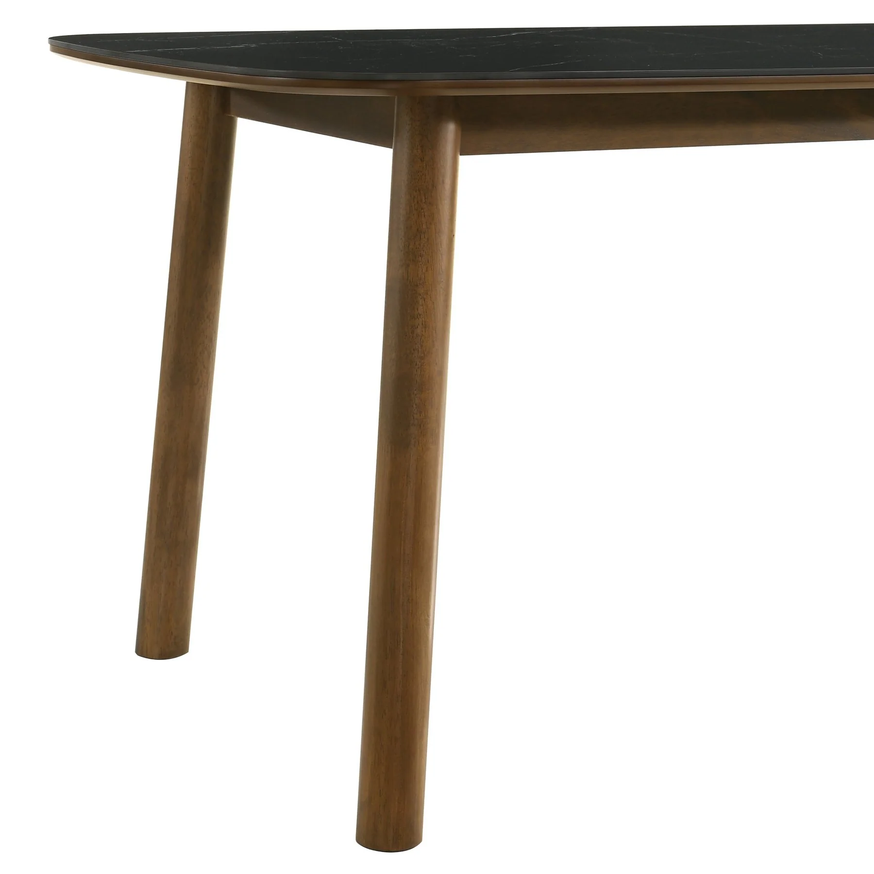 Emorie Mid-Century Modern 7-Piece Wood Dining Set in Walnut Finish with Sintered Stone Top - Image 5