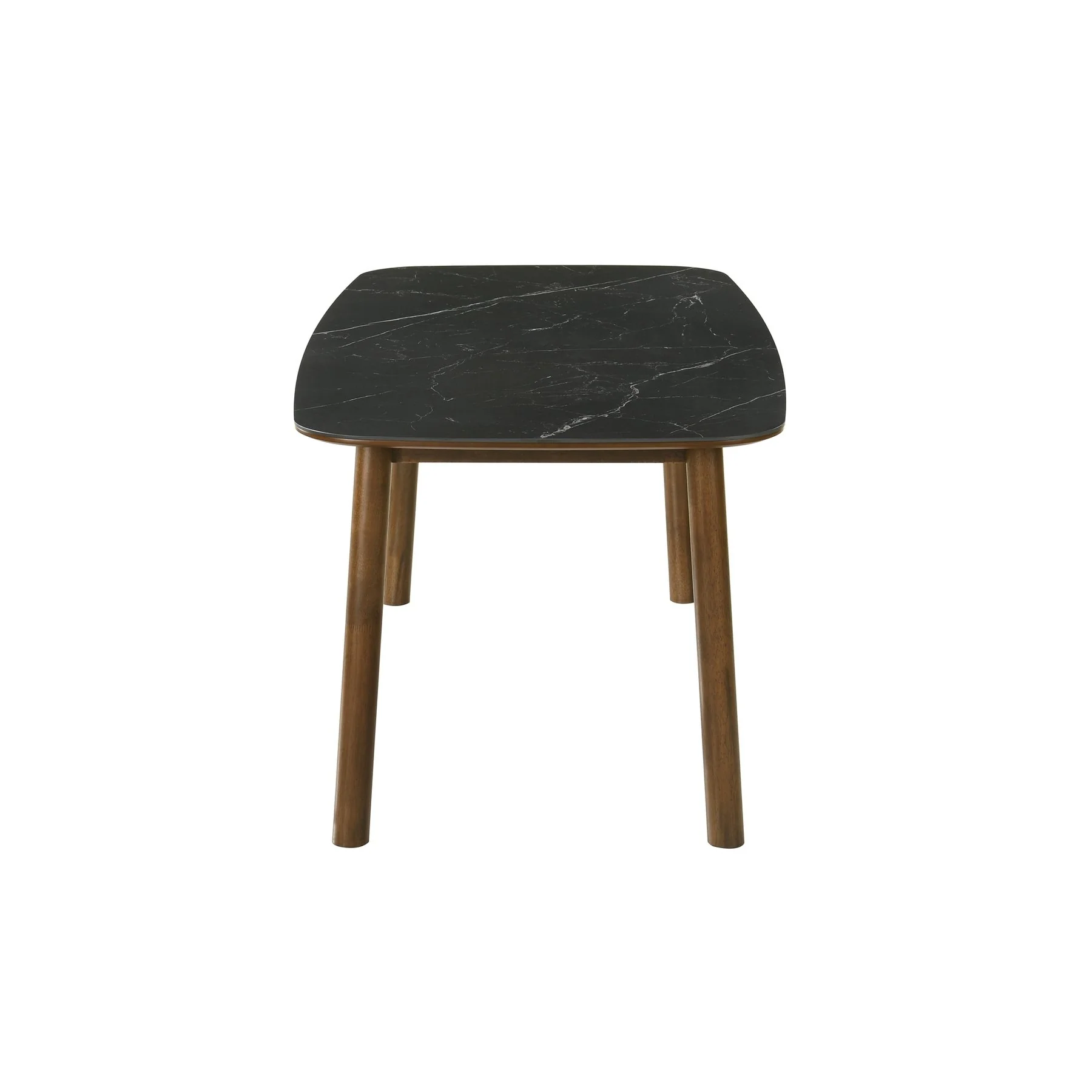 Emorie Mid-Century Modern 71 in. Rectangle Wood Dining Table in Walnut Finish with Sintered Stone Top  - Image 3