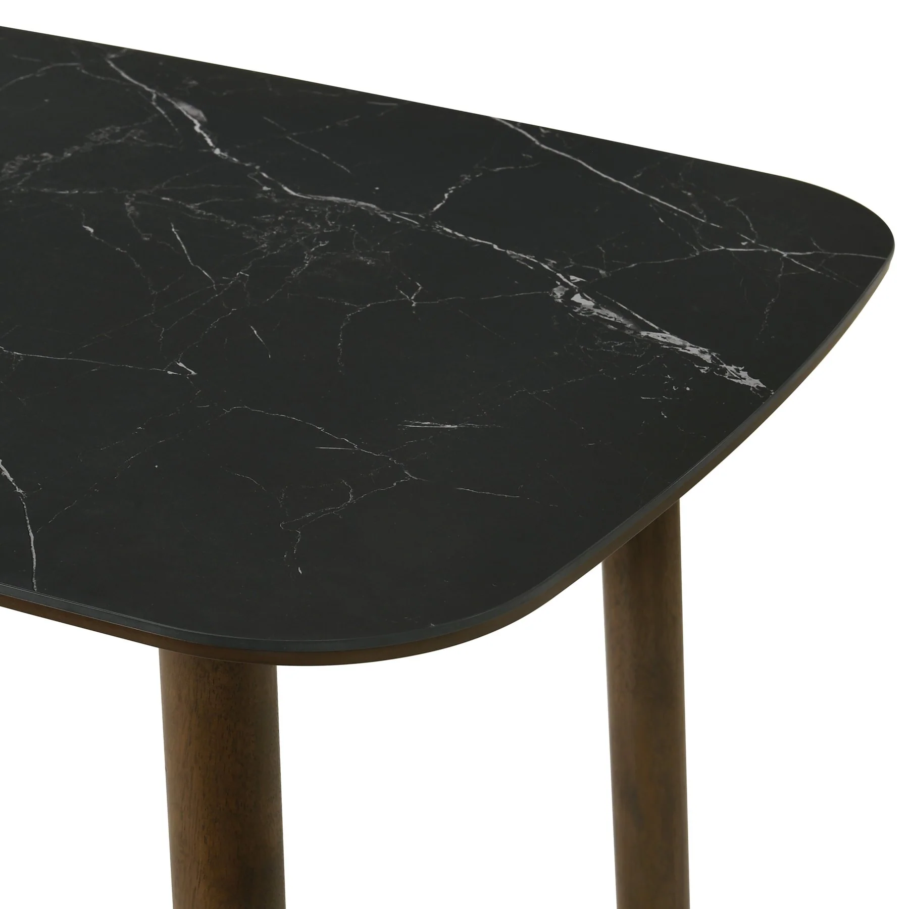 Emorie Mid-Century Modern 71 in. Rectangle Wood Dining Table in Walnut Finish with Sintered Stone Top  - Image 5