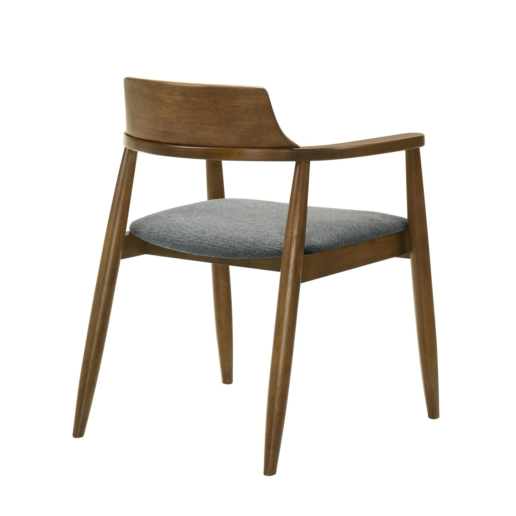 Emorie Mid-Century Modern Charcoal Upholstered Solid Wood Dining Chair in Walnut Finish  - Image 3