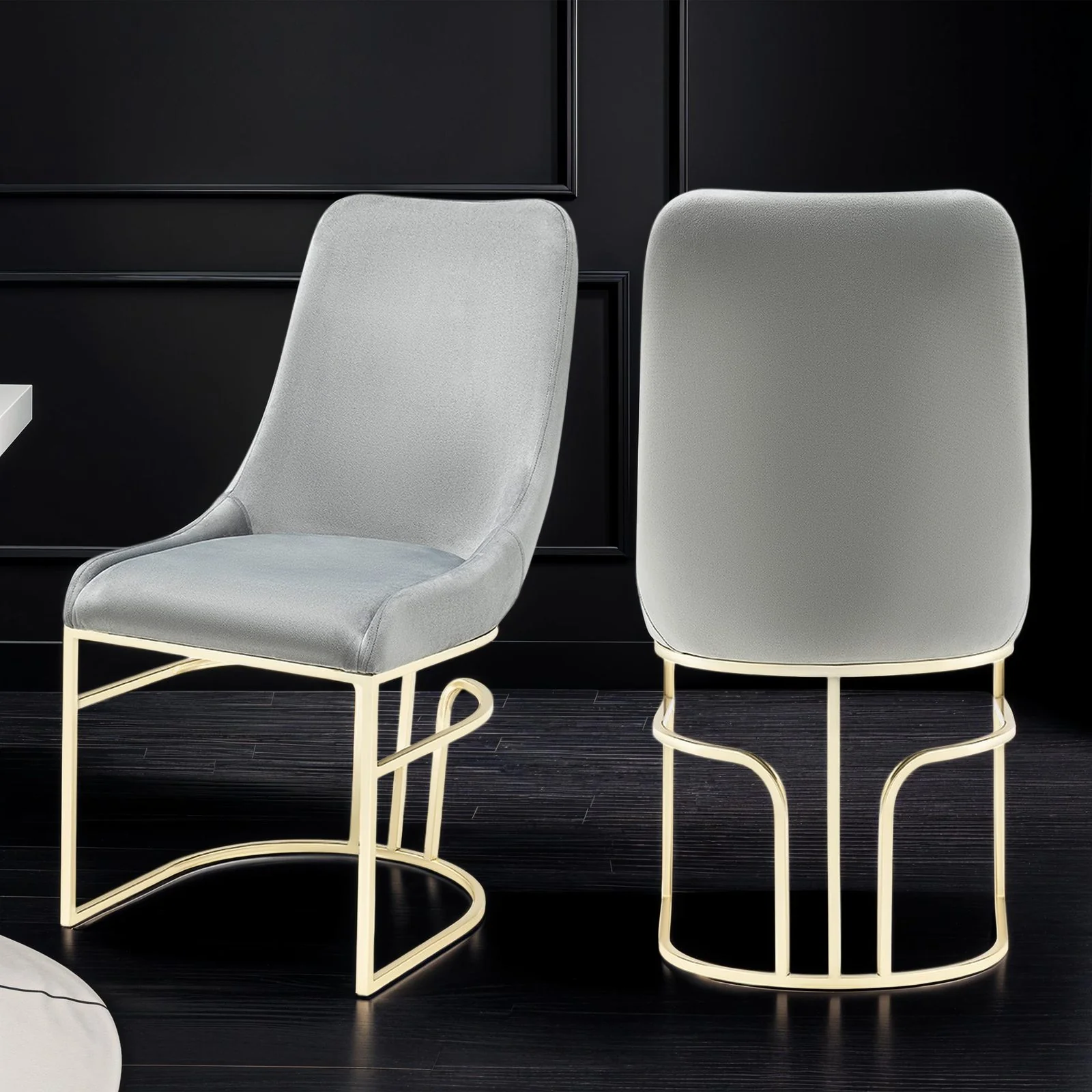 Emrald Gold Legs Gray - 2 Chairs Per Box - Image 9