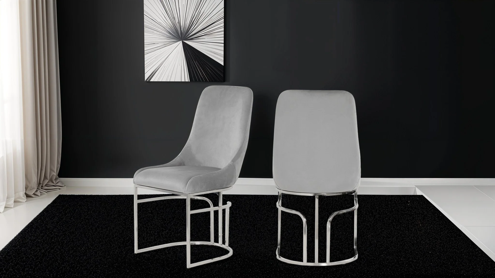 Emrald Steel Legs Gray - 2 Chairs Per Box - Image 3