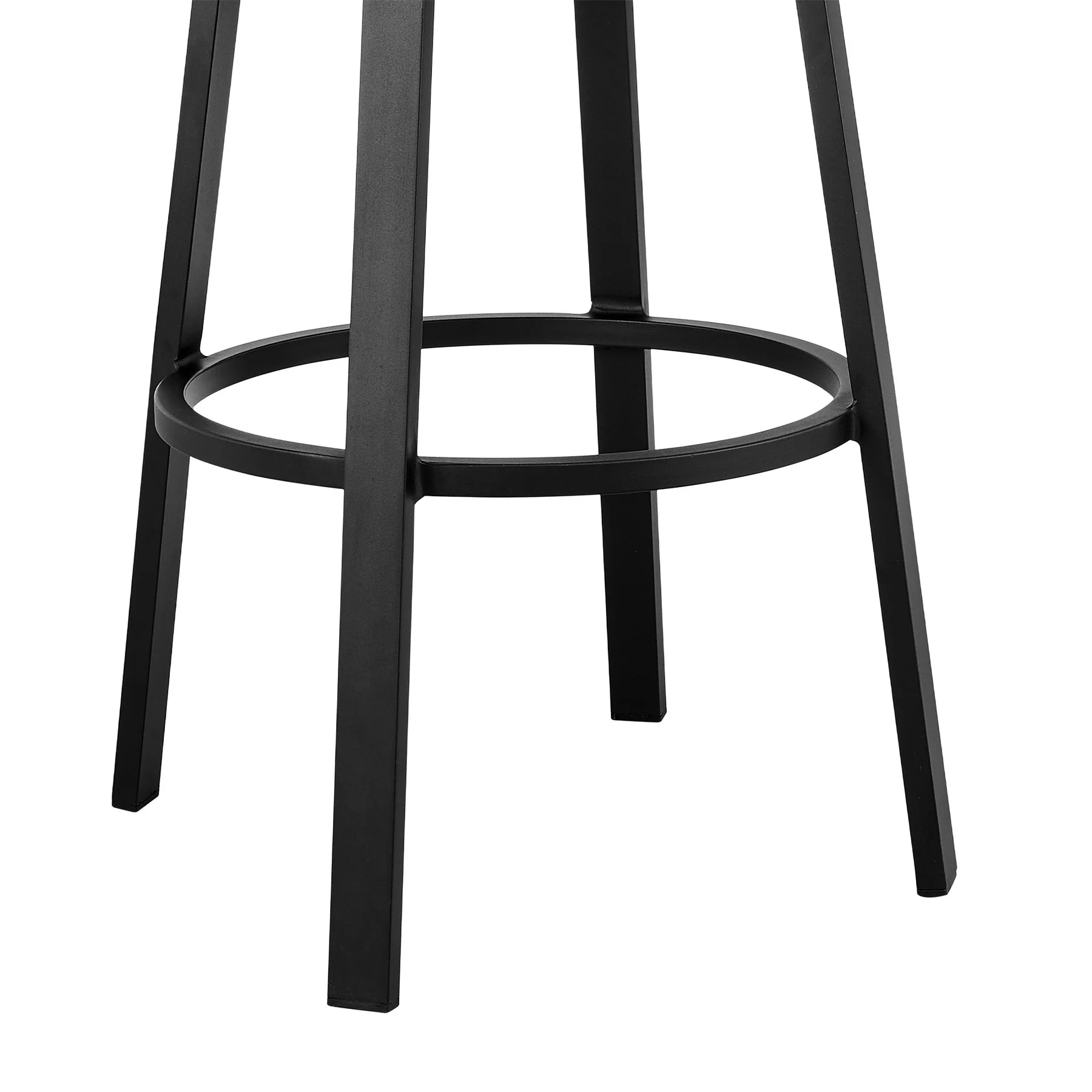 Encinitas Outdoor Patio Swivel Bar Stool in Aluminum and Wicker with Gray Cushions - Image 8
