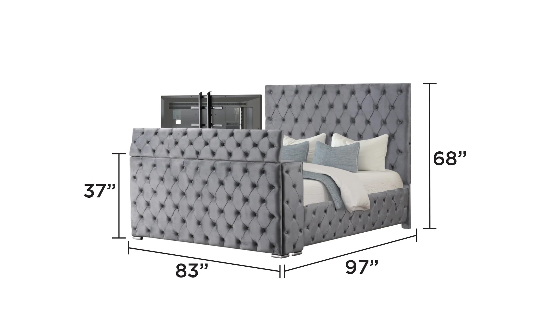 Encore King Bed Gray - Image 7