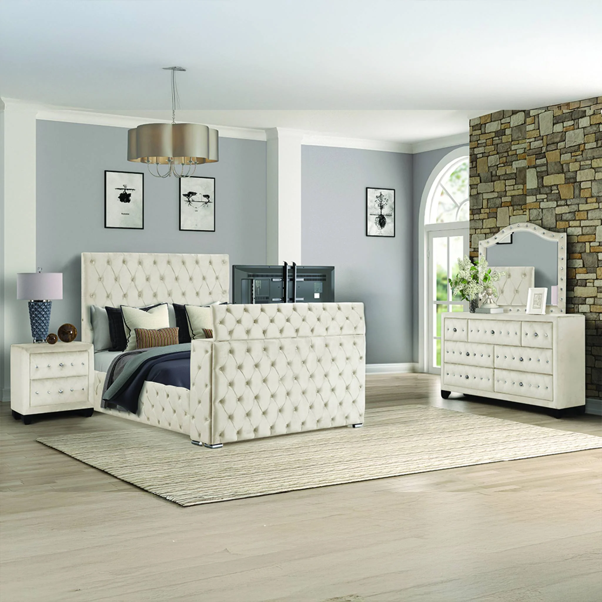 Encore Queen 4PC Bedroom Set Beige - Image 17