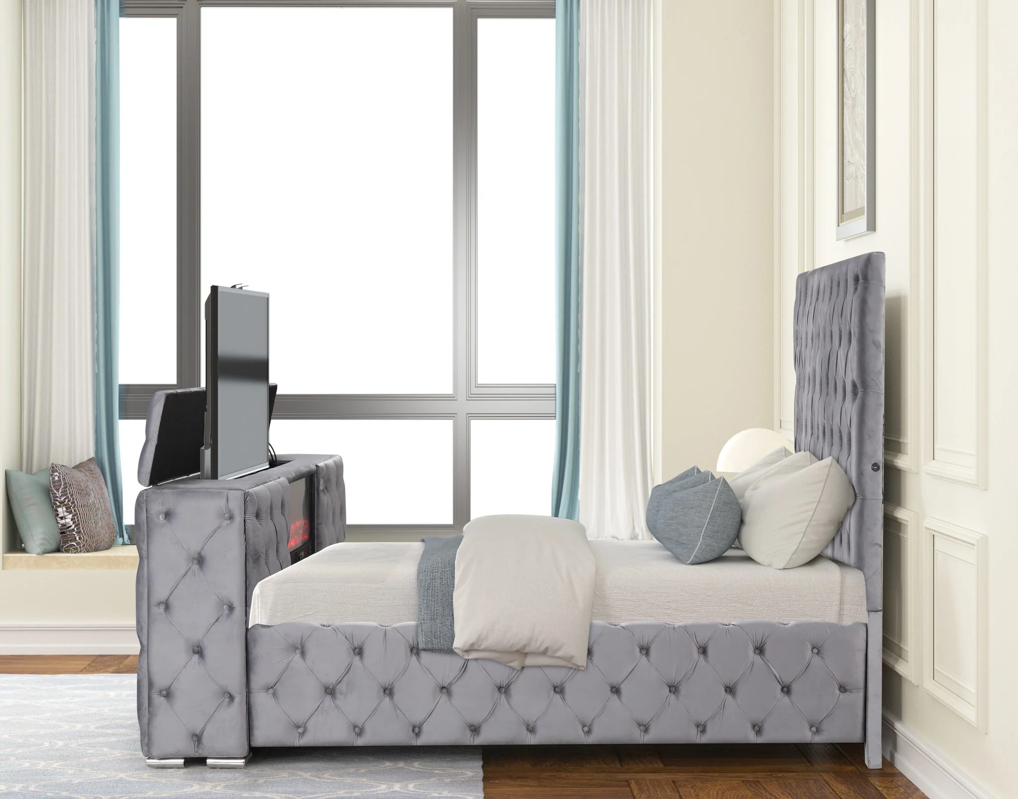 Encore Queen 4PC Bedroom Set Gray - Image 4