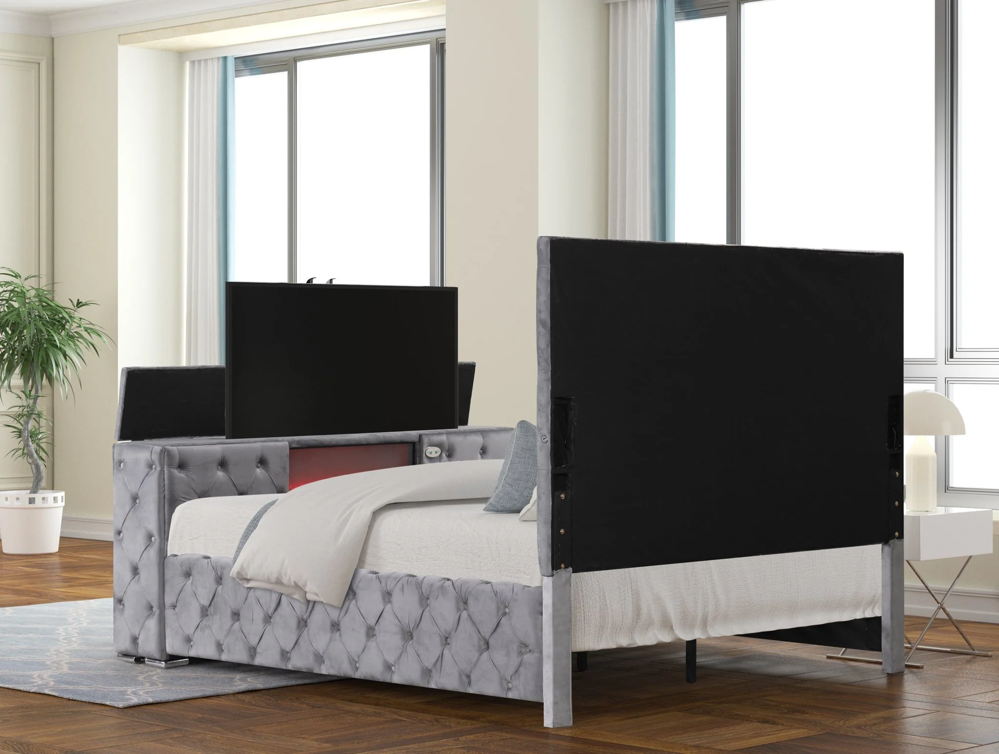 Encore Queen 4PC Bedroom Set Gray - Image 5
