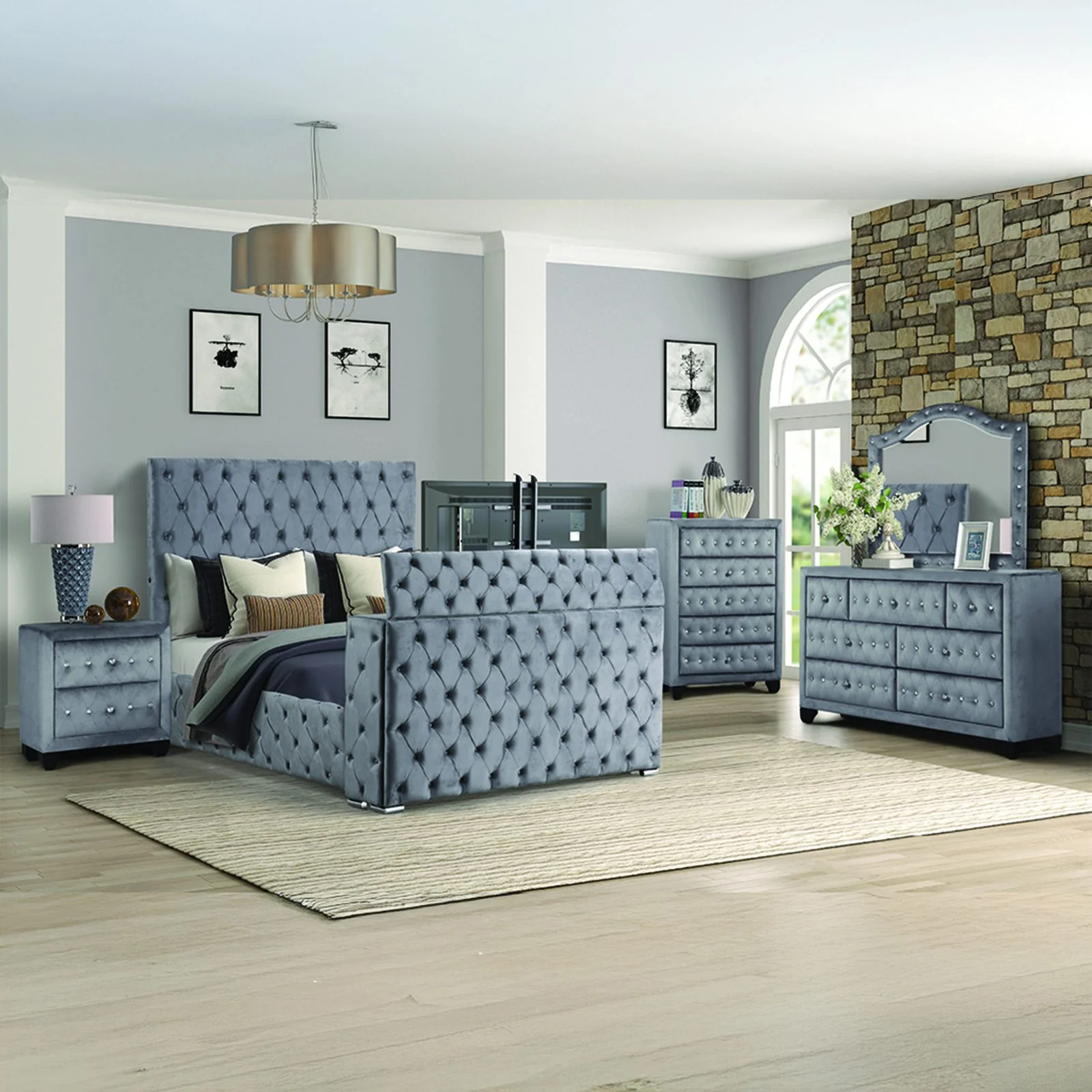 Encore Queen 5PC Bedroom Set Gray - Image 21