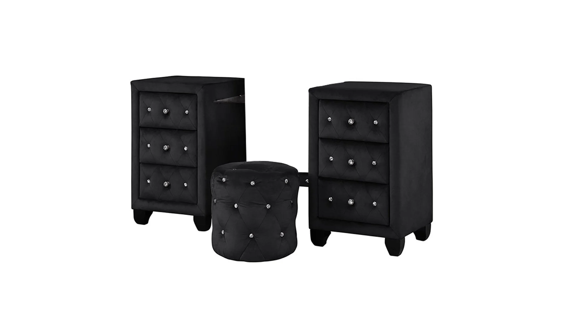 Encore Queen 5PC Vanity Bedroom Set Black - Image 11