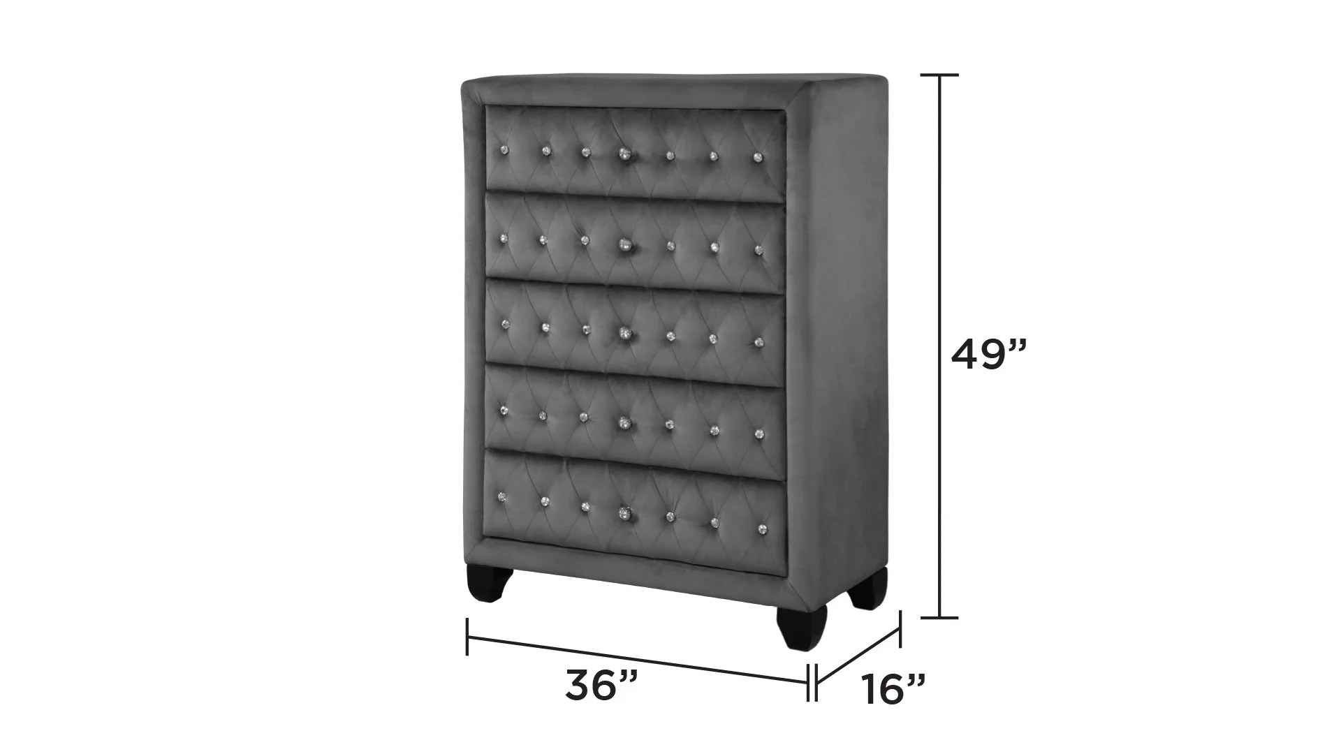 Encore Queen 5PC Vanity Bedroom Set Gray - Image 18