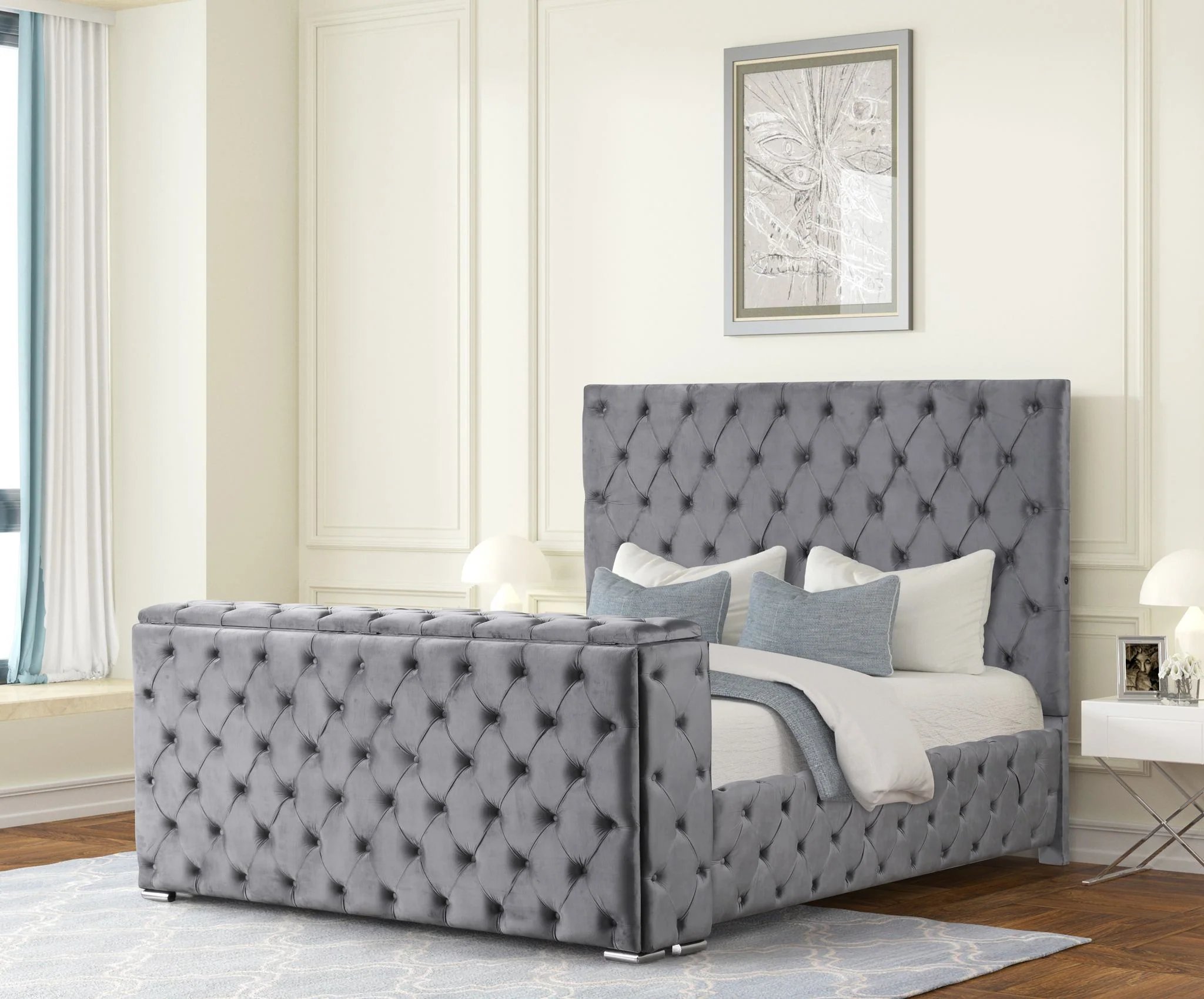 Encore Queen 5PC Vanity Bedroom Set Gray - Image 2