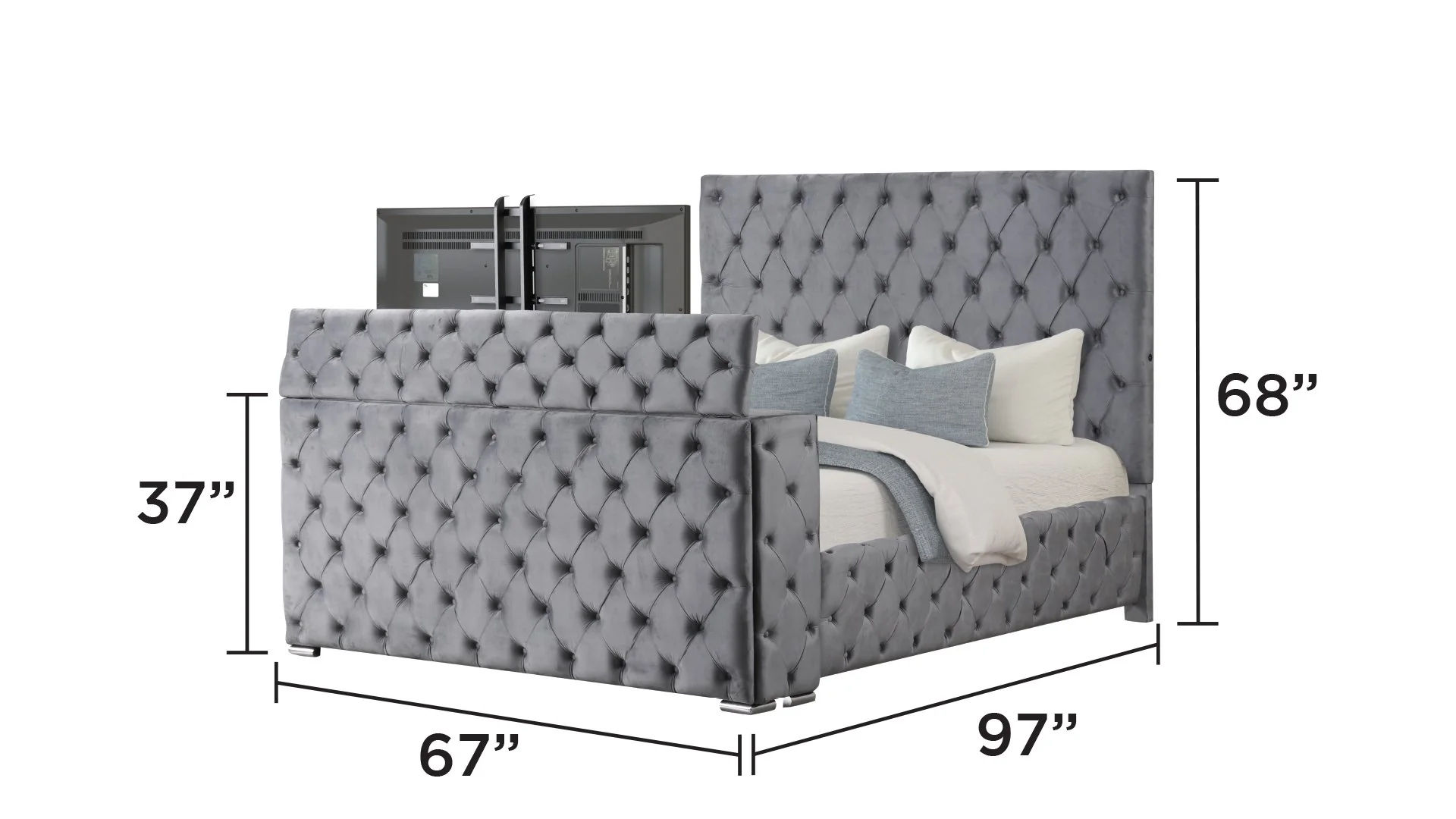 Encore Queen 5PC Vanity Bedroom Set Gray - Image 3