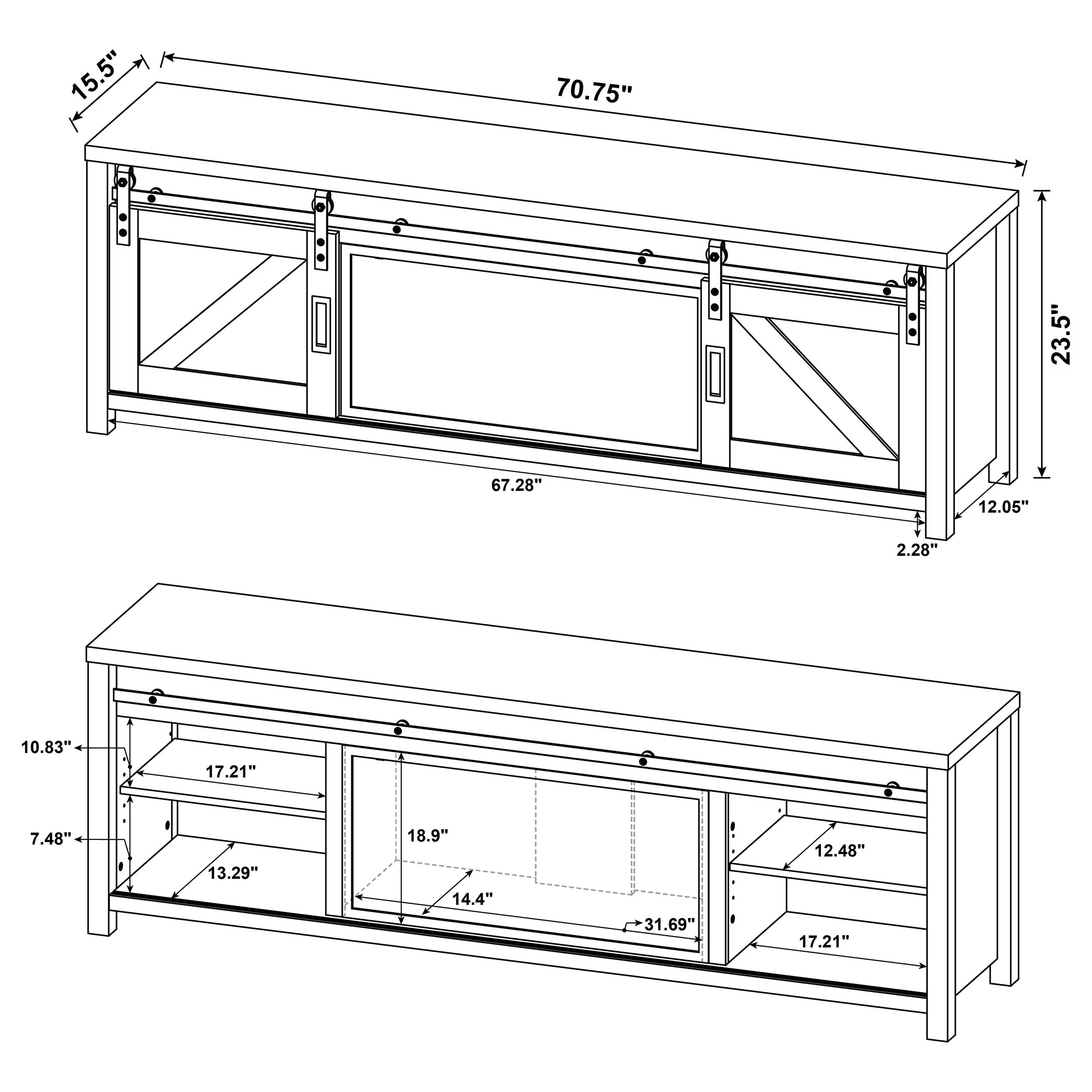 Enfield TV Stand Fireplace Console - Image 15