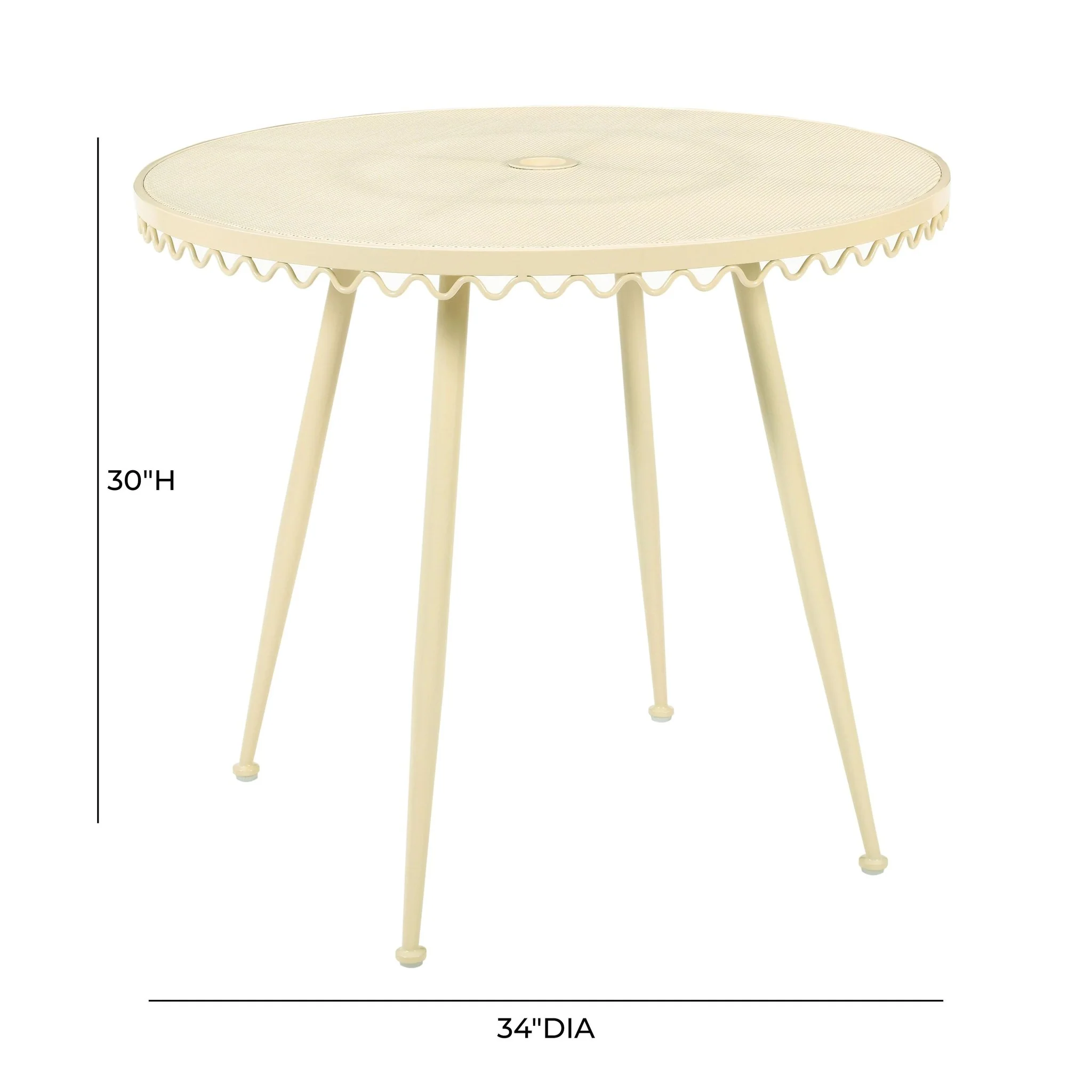 Erica Cream Wrought Iron Outdoor Cafe Table - Image 7