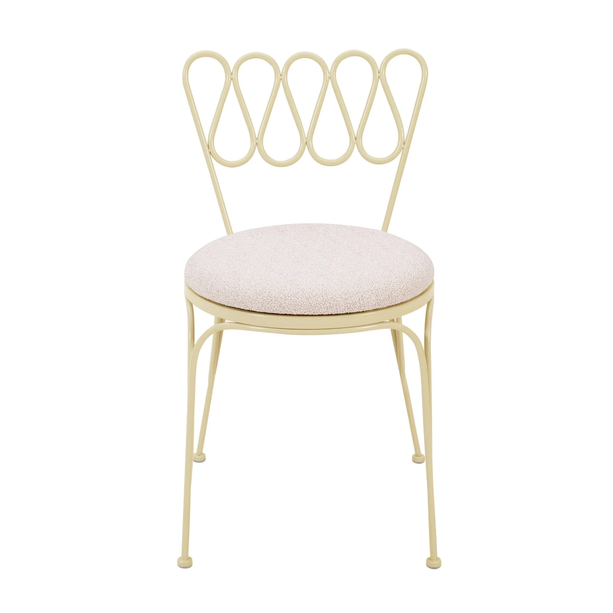 Erica Cream Wrought Iron Outdoor Chair - Image 4