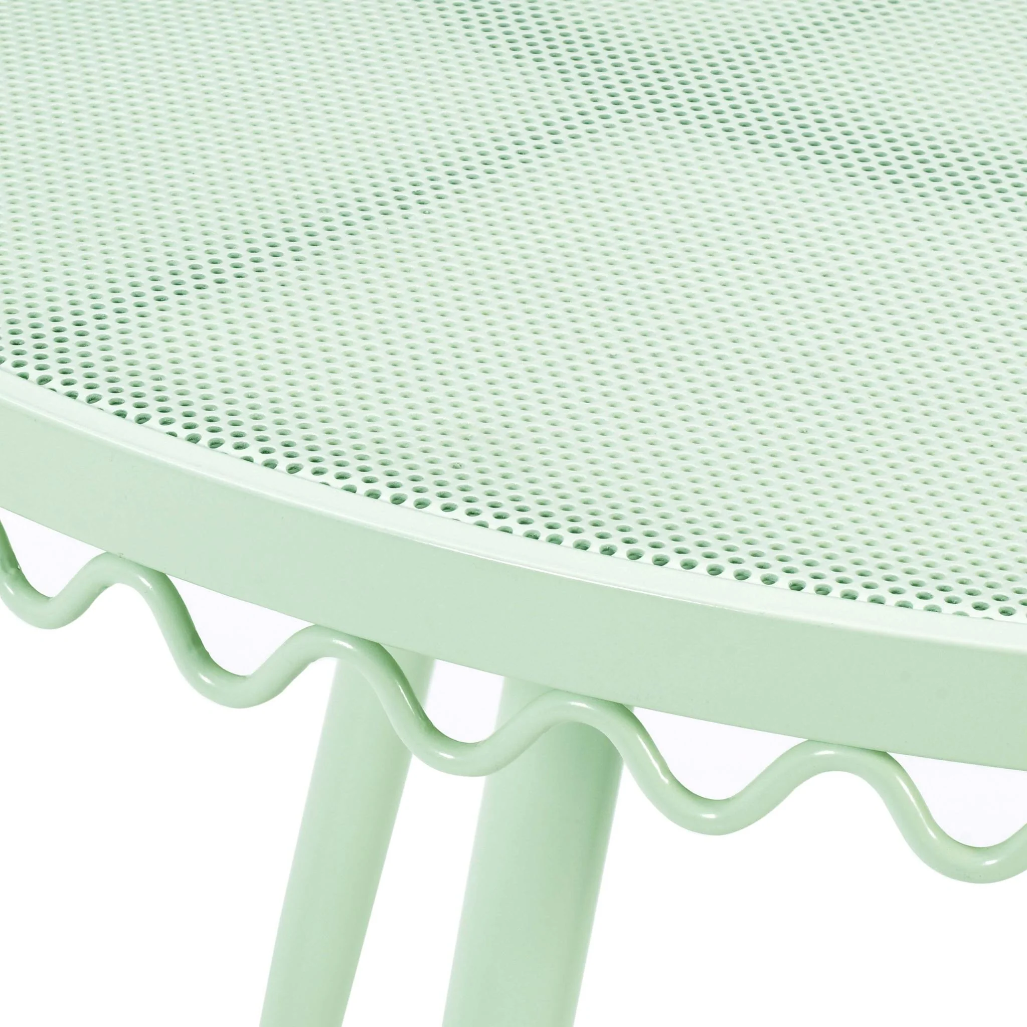 Erica Mint Green Wrought Iron Outdoor Cafe Table - Image 5