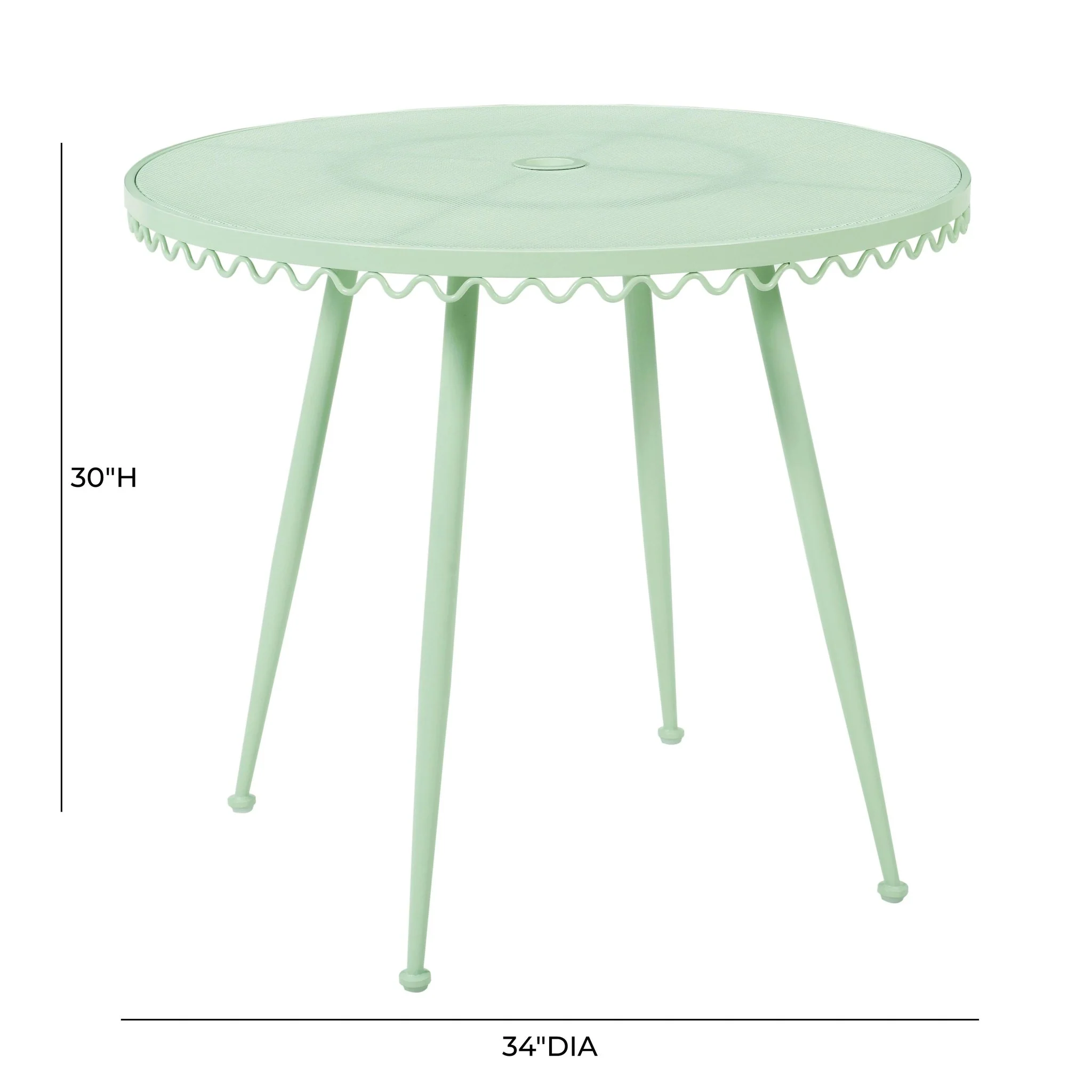 Erica Mint Green Wrought Iron Outdoor Cafe Table - Image 7