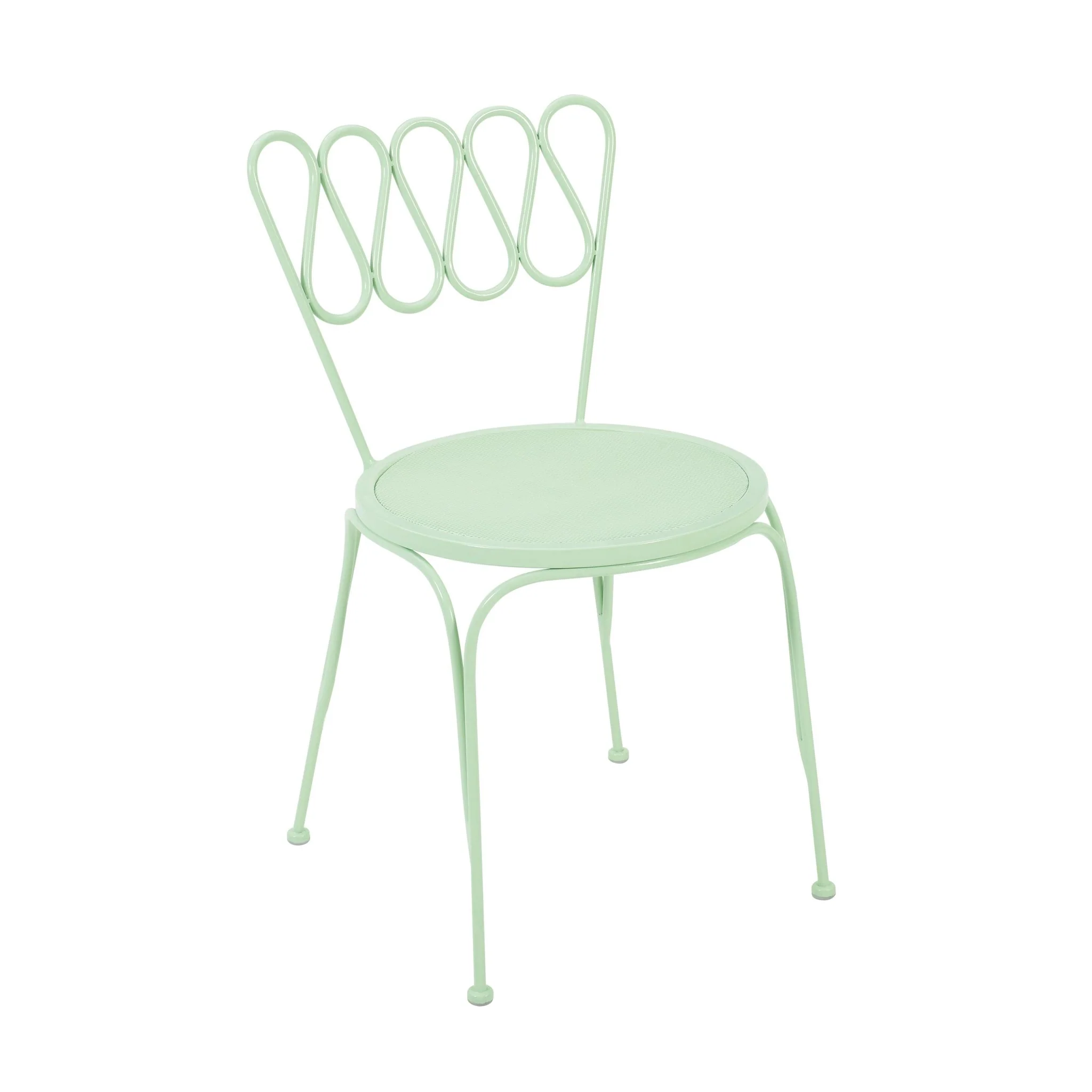 Erica Mint Green Wrought Iron Outdoor Chair - Image 3