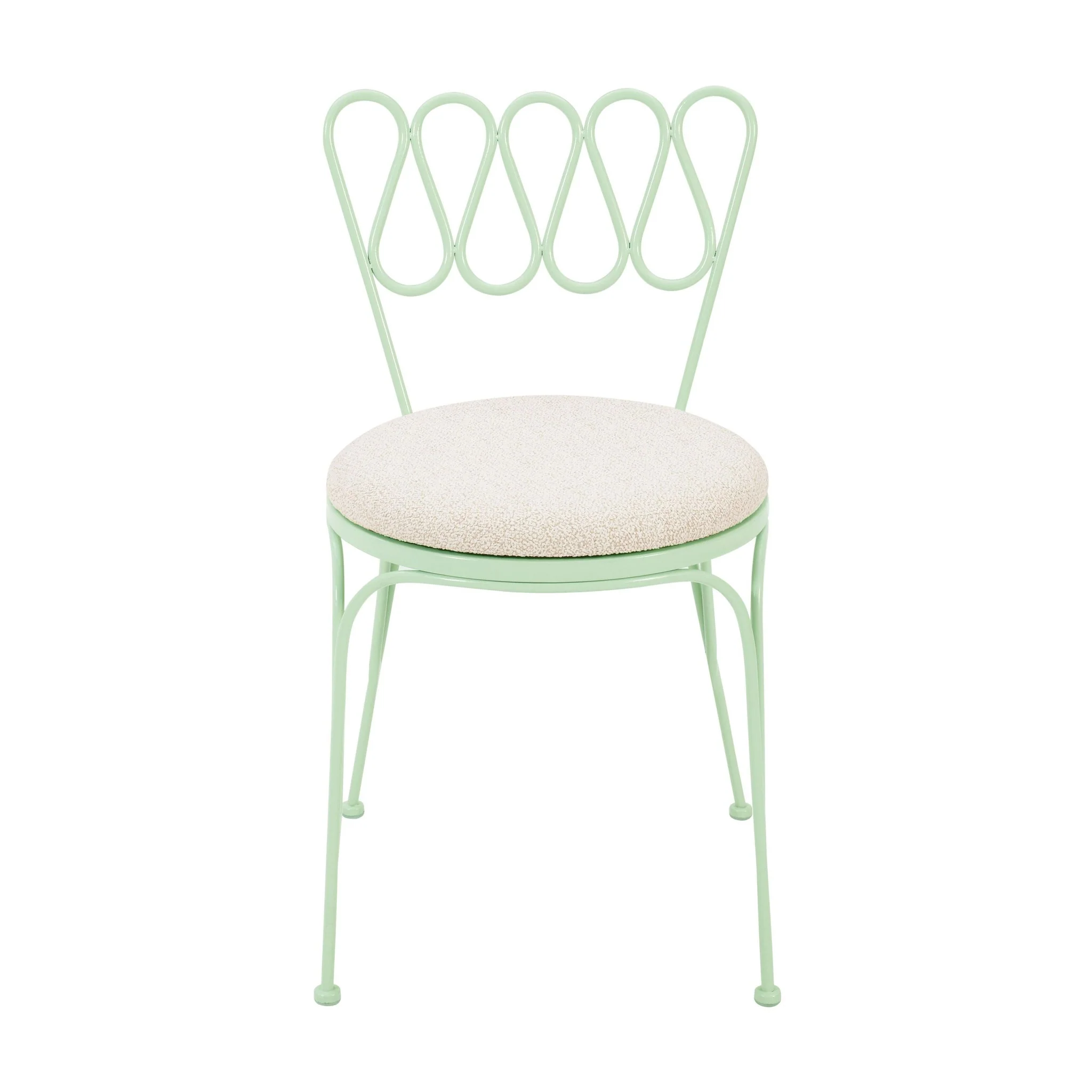 Erica Mint Green Wrought Iron Outdoor Chair - Image 4