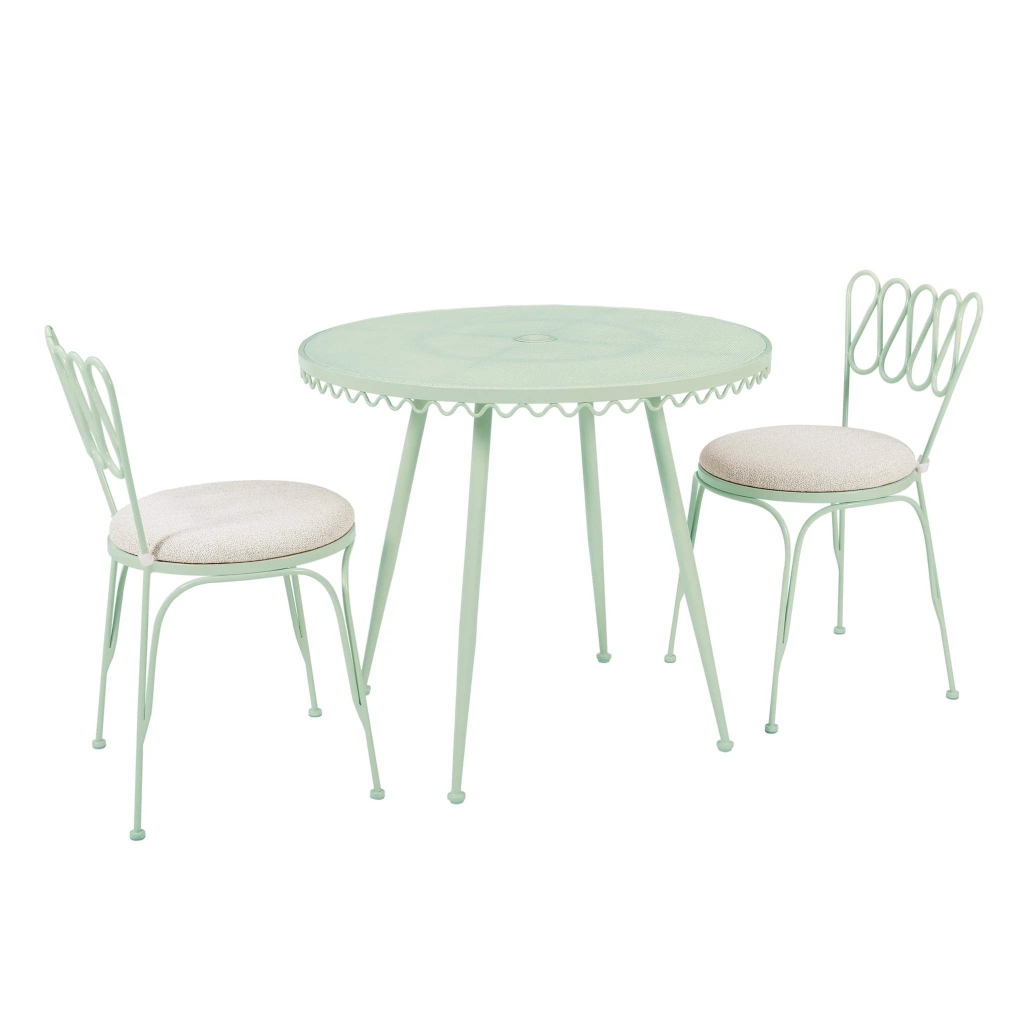 Erica Mint Green Wrought Iron Outdoor Chair - Image 7