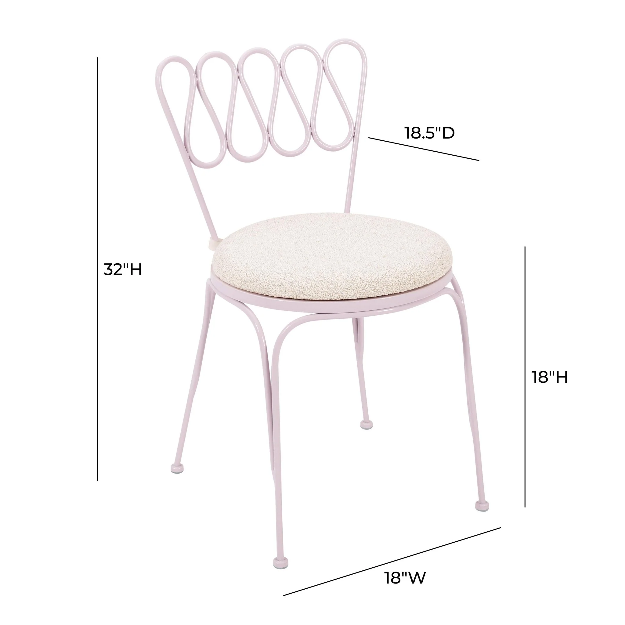 Erica Pink Wrought Iron Outdoor Chair - Image 8