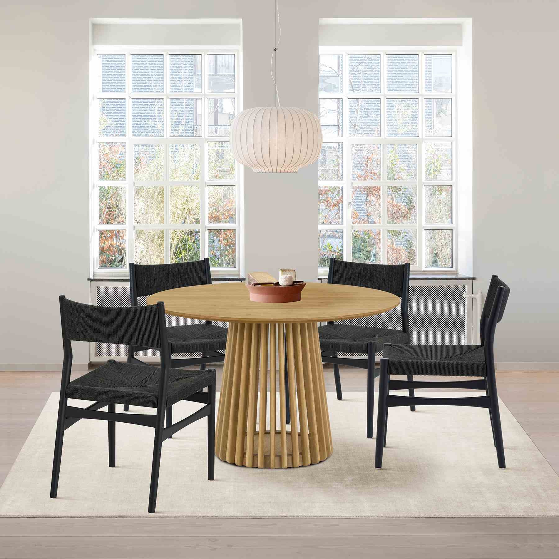 Erie Black Woven Paper Cord and Wood Dining Chairs - Set of 2 - Image 12