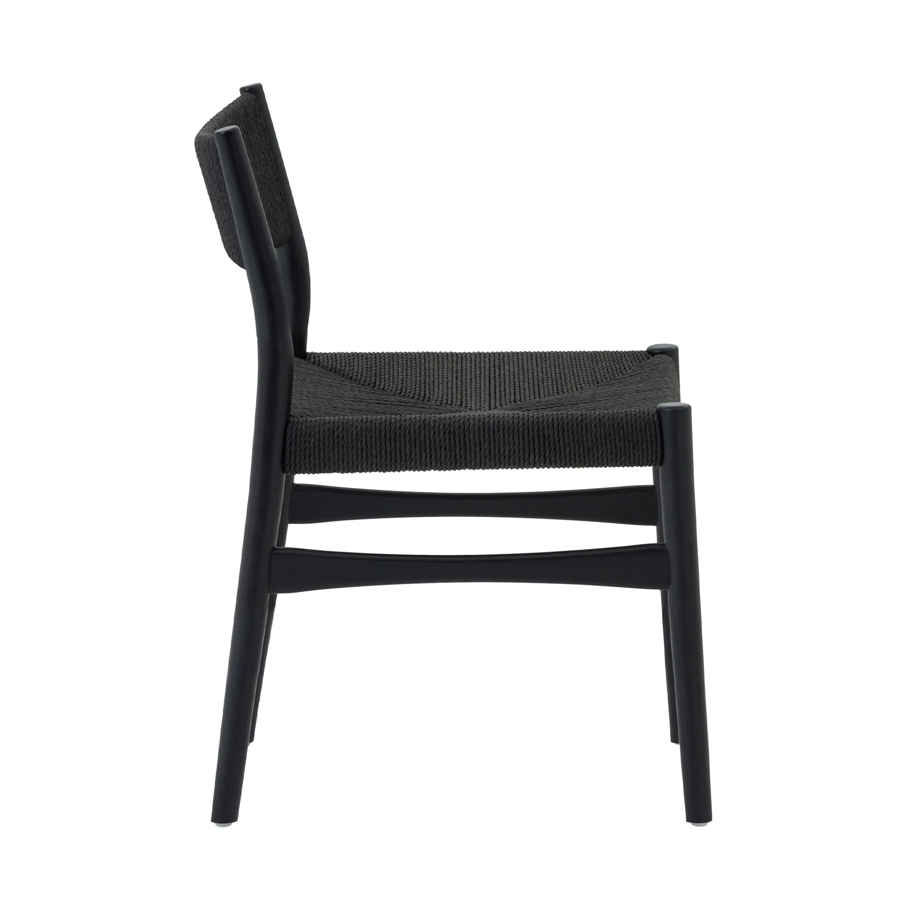 Erie Black Woven Paper Cord and Wood Dining Chairs - Set of 2 - Image 4