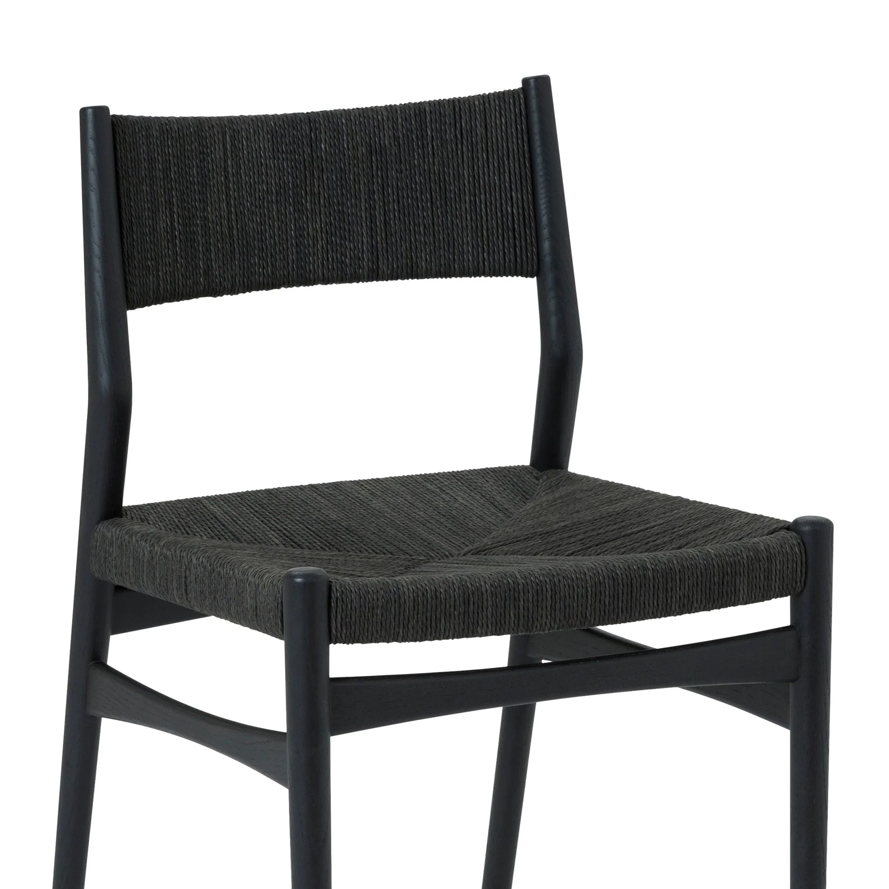 Erie Black Woven Paper Cord and Wood Dining Chairs - Set of 2 - Image 6