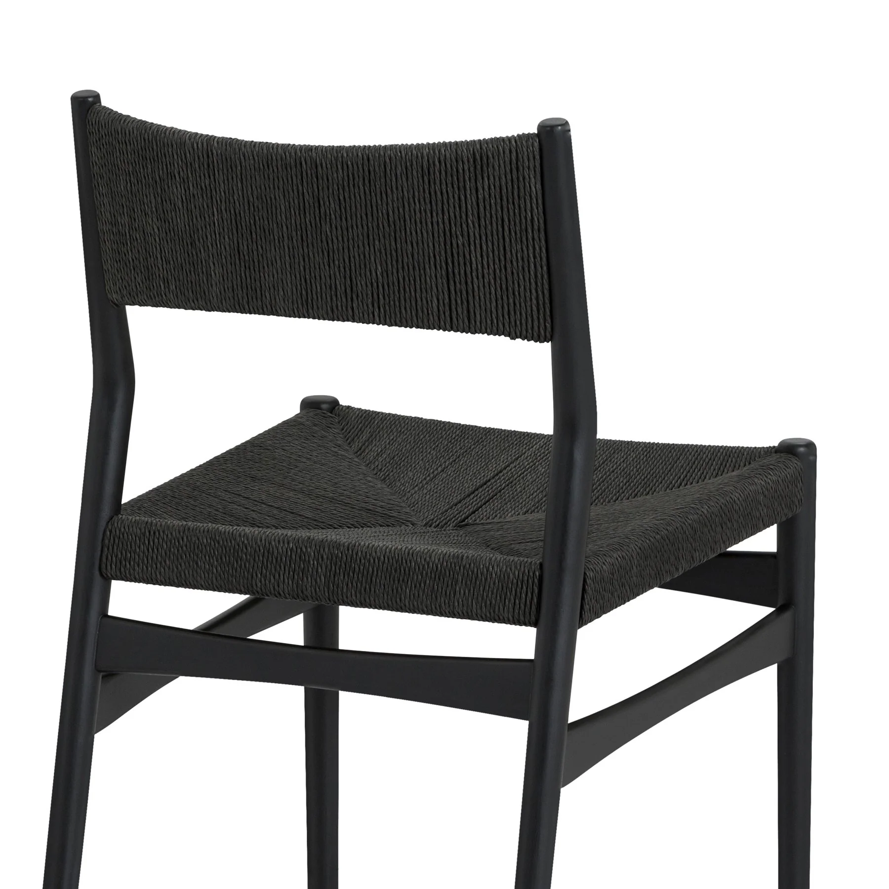Erie Black Woven Paper Cord and Wood Dining Chairs - Set of 2 - Image 7
