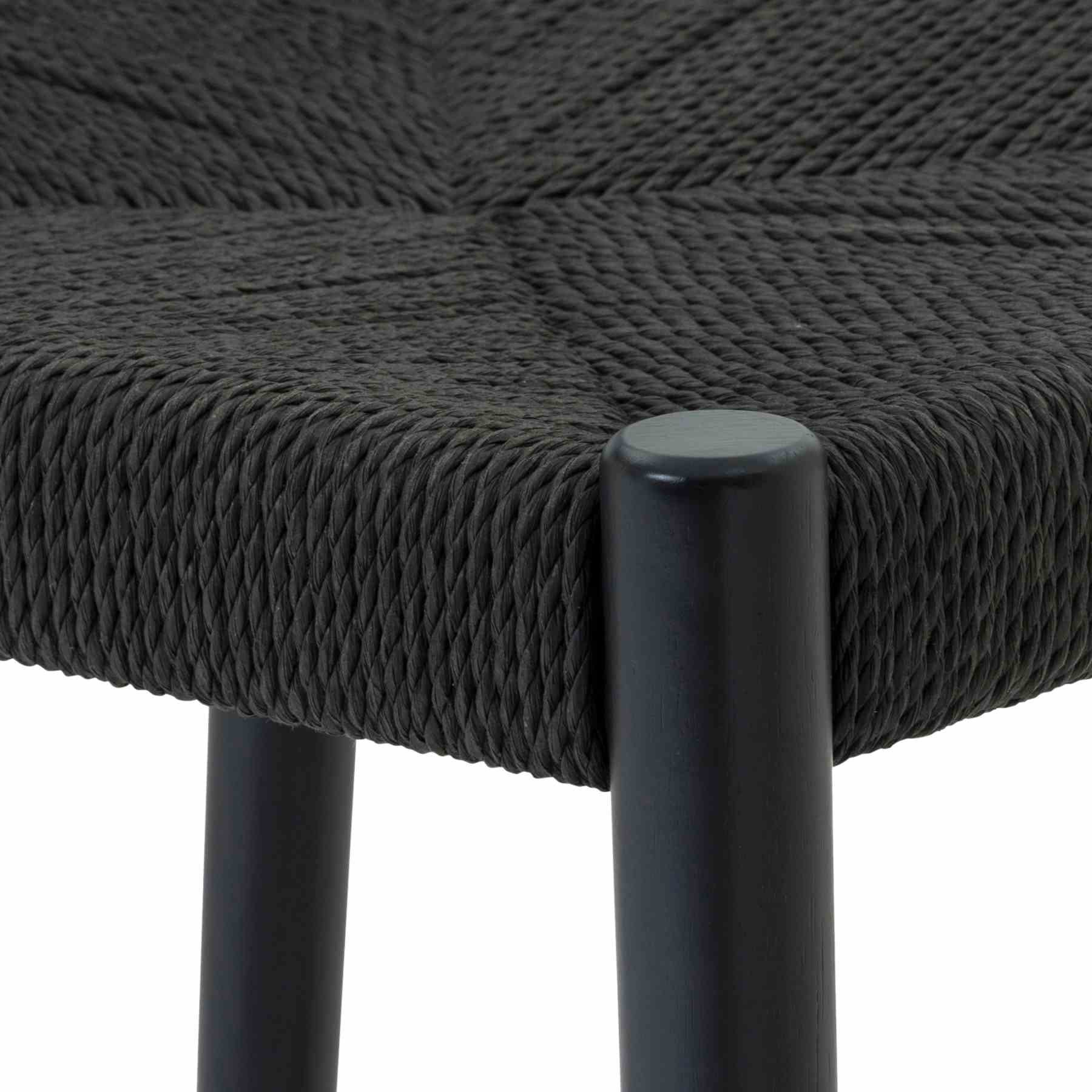 Erie Black Woven Paper Cord and Wood Dining Chairs - Set of 2 - Image 9